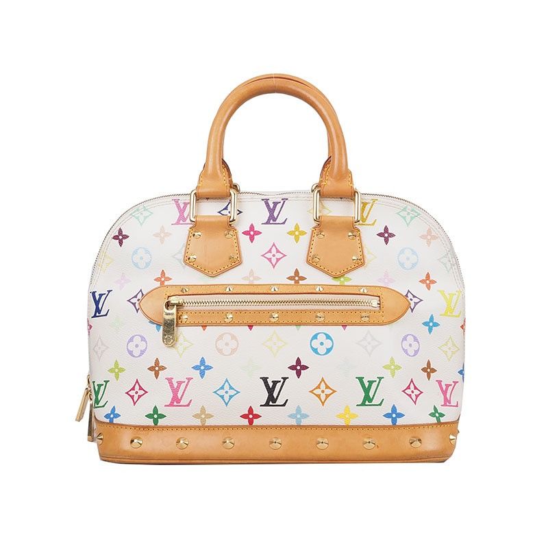 LOUIS VUITTON Multicolor Alma PM White Hand Bag M92647