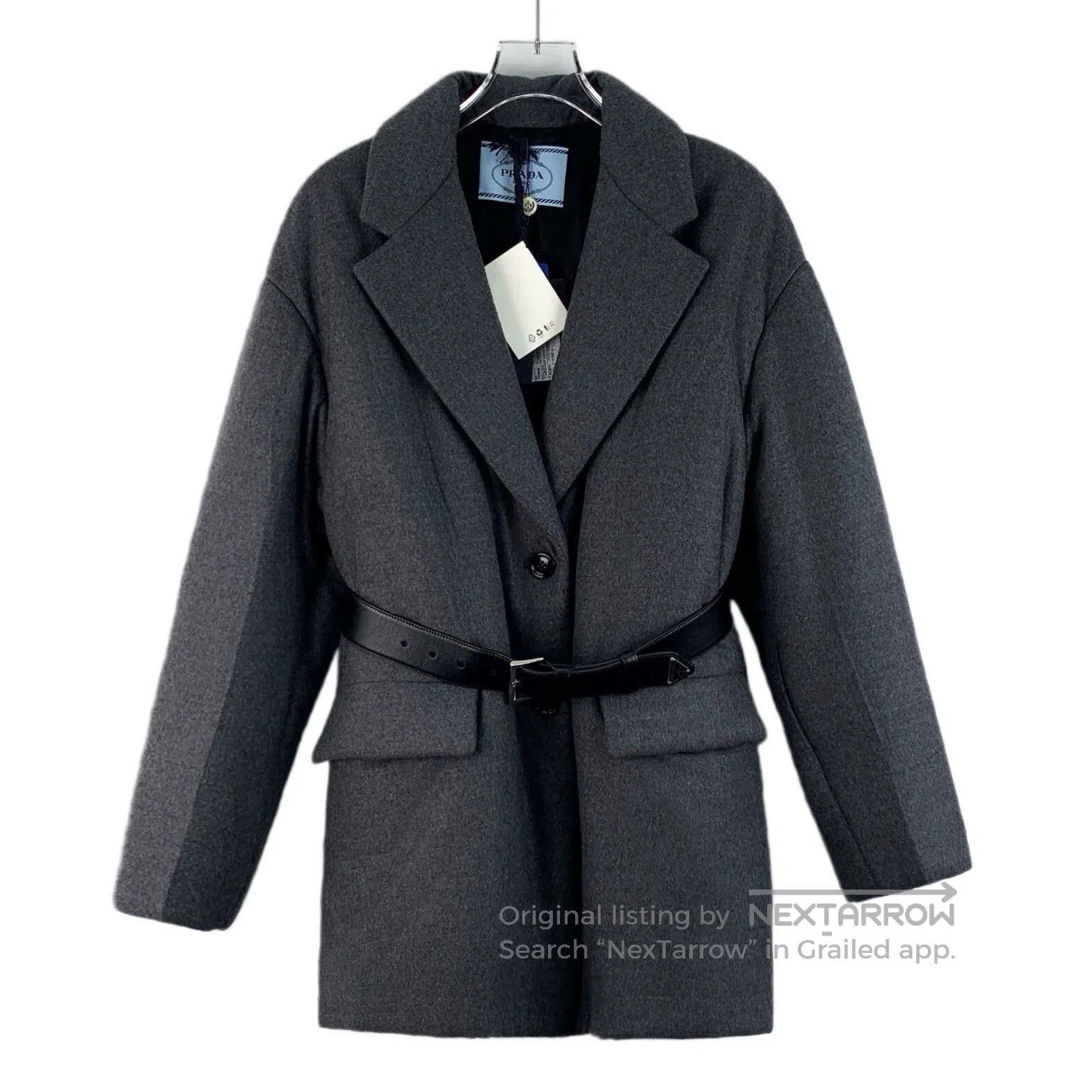 Prada Prada Gray Cashmere Collar Long Coat. Size US XS / EU 42 / 0 - 1 Thumbnail