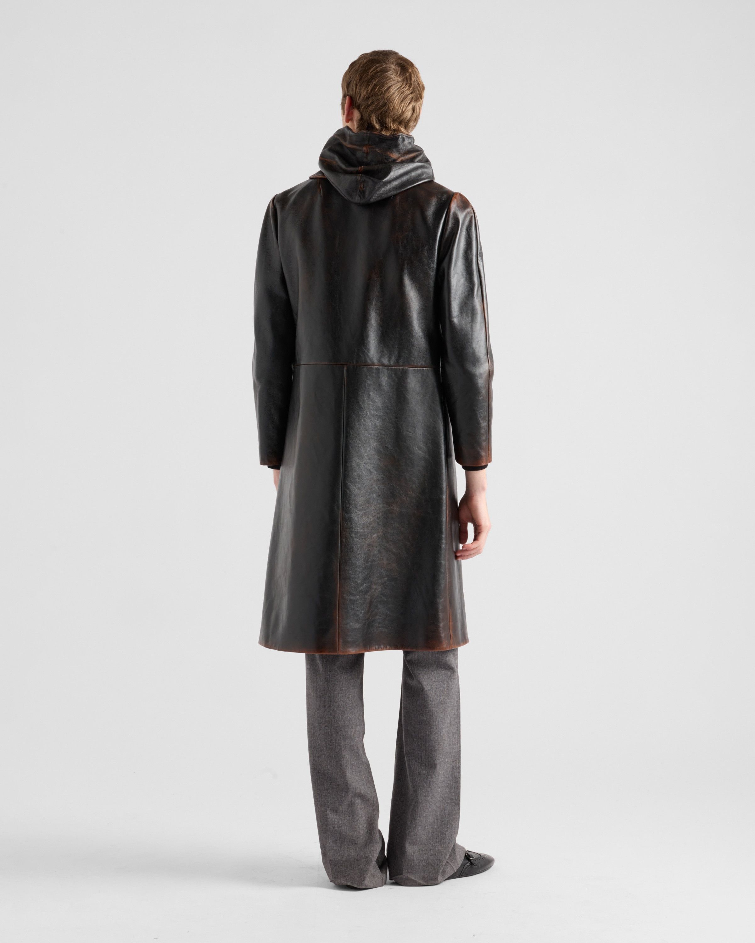 Prada o1bcso1str1025 Nappa Leather Coat in Black Size US M / EU 48-50 / 2 - 5 Thumbnail