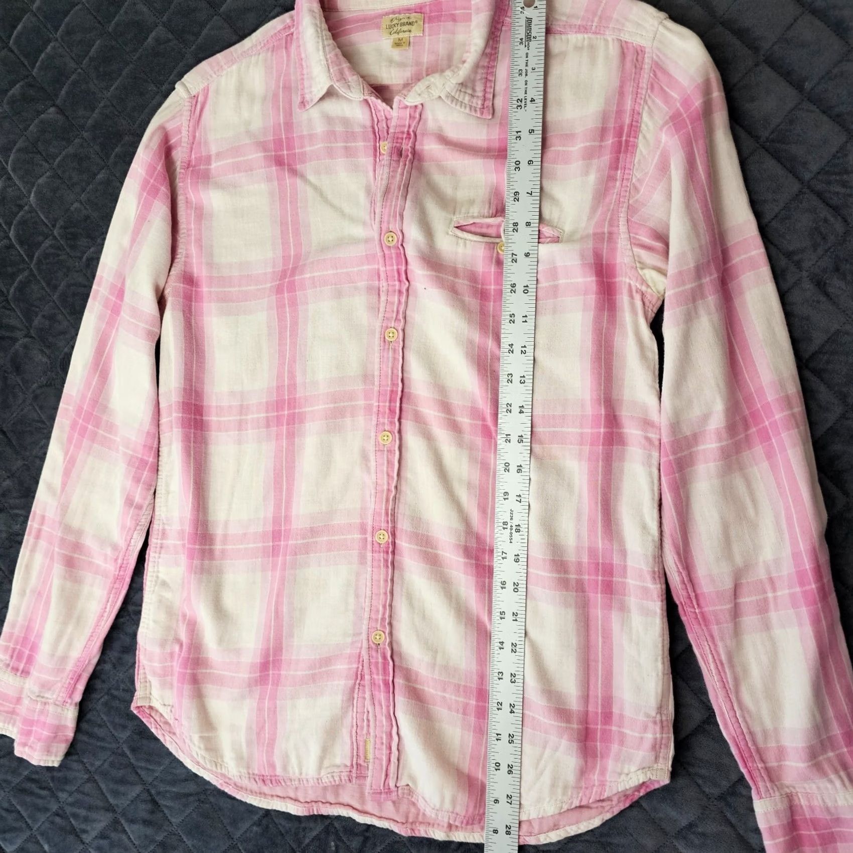 Lucky Brand Lucky Brand Thick Woven Button Shirt Women's M Pink Plaid Button Up Casual Shirt Womens Regular Size Medium Pink Plaid Button-Up Shirt Size M / US 6-8 / IT 42-44 - 5 Thumbnail