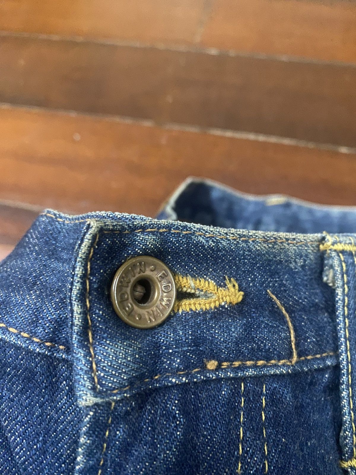 Kapital Vintage Edwin 505 Selvedge fly Button mud wash Denim Jeans Size US 35 - 15 Thumbnail