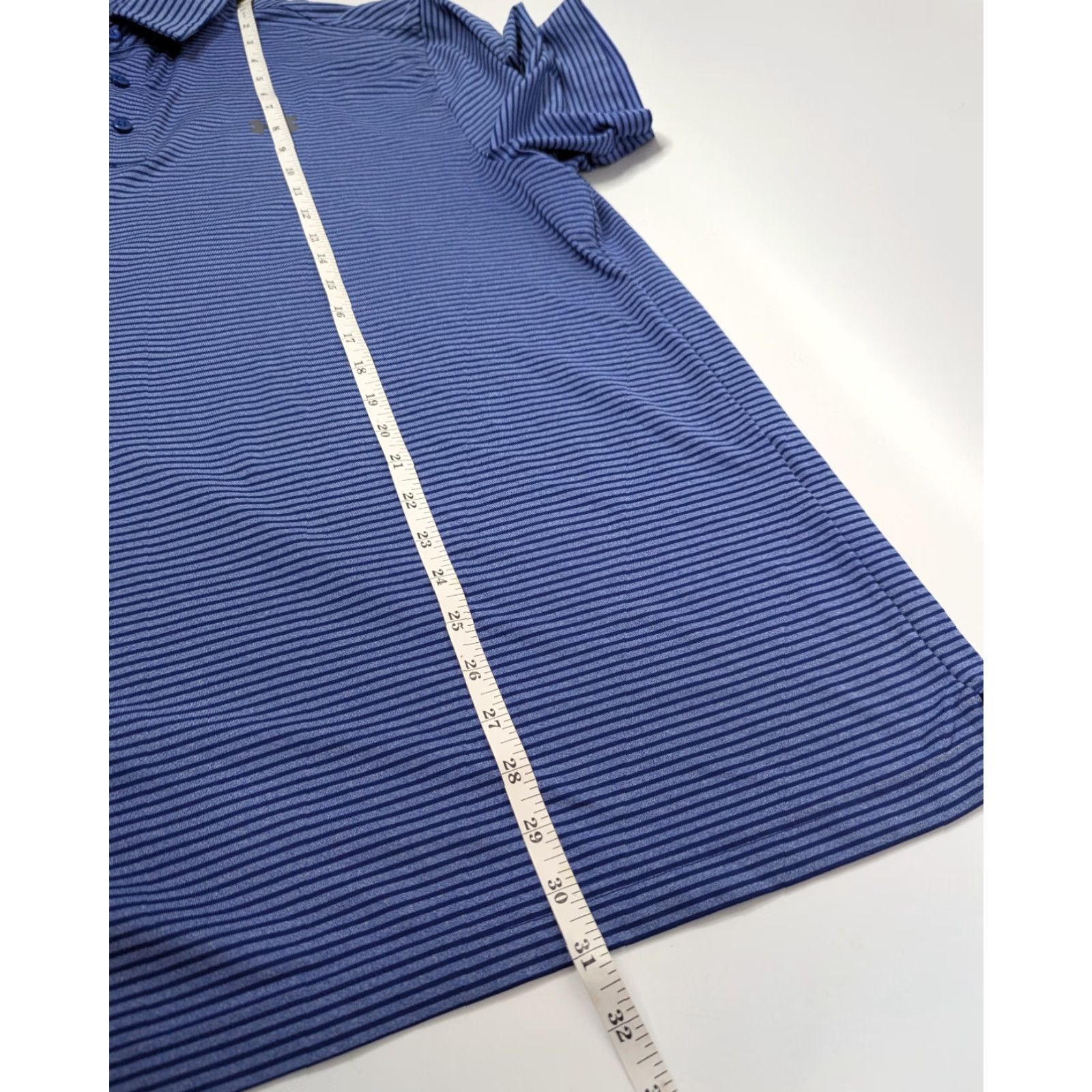 Under Armour Under Armour Men's Polo Shirt S/S HeatGear Loose Fit Striped Blue Golf Performance Moisture Wicking - Adult Regular Size L Size US L / EU 52-54 / 3 - 6 Thumbnail