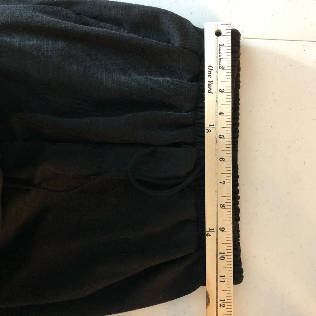 Zara Zara Basic Womens Cropped Pants Black Adjustable Drawstring Size 22" - 4 Thumbnail