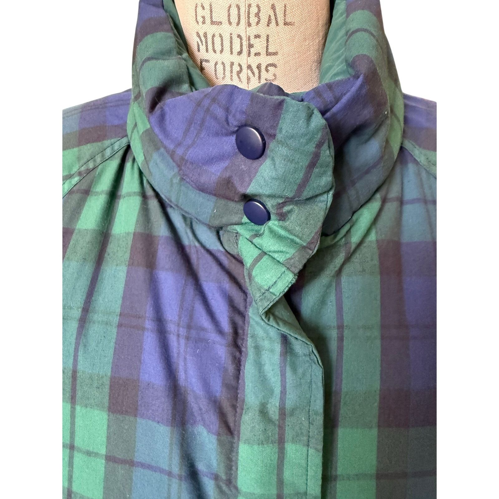 Eddie Bauer Eddie Bauer Reversible Green Navy Tartan Down Puffer Jacket Size US M / EU 48-50 / 2 - 6 Thumbnail