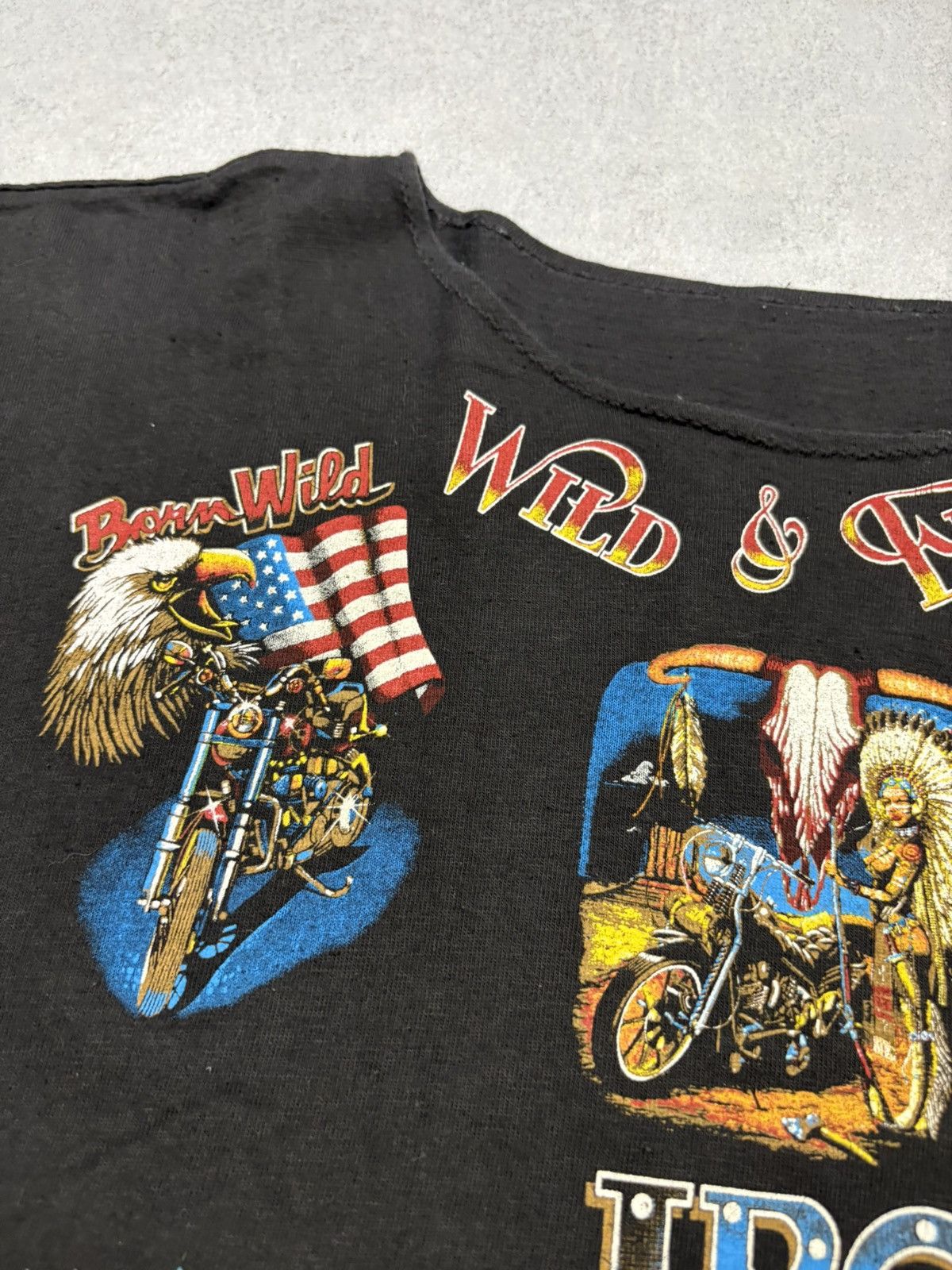 Vintage Vintage 90s Zip It Wild & Free Motorcycle 3D Horse Biker Tee Size US M / EU 48-50 / 2 - 6 Thumbnail