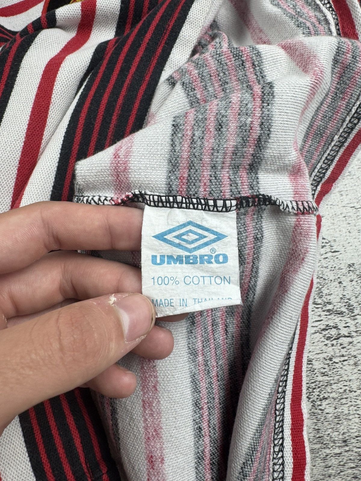 Umbro Manchester United 1997 1998 Men’s XXL Striped Soccer Football Polo TShirt Jersey Size US XXL / EU 58 / 5 - 12 Thumbnail