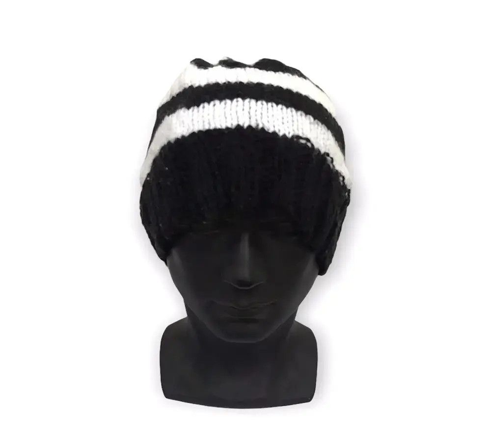 Japanese Brand × Vintage Japanese Brand Stripe Jail Design Knit Beanie Hat Size ONE SIZE - 2 Thumbnail