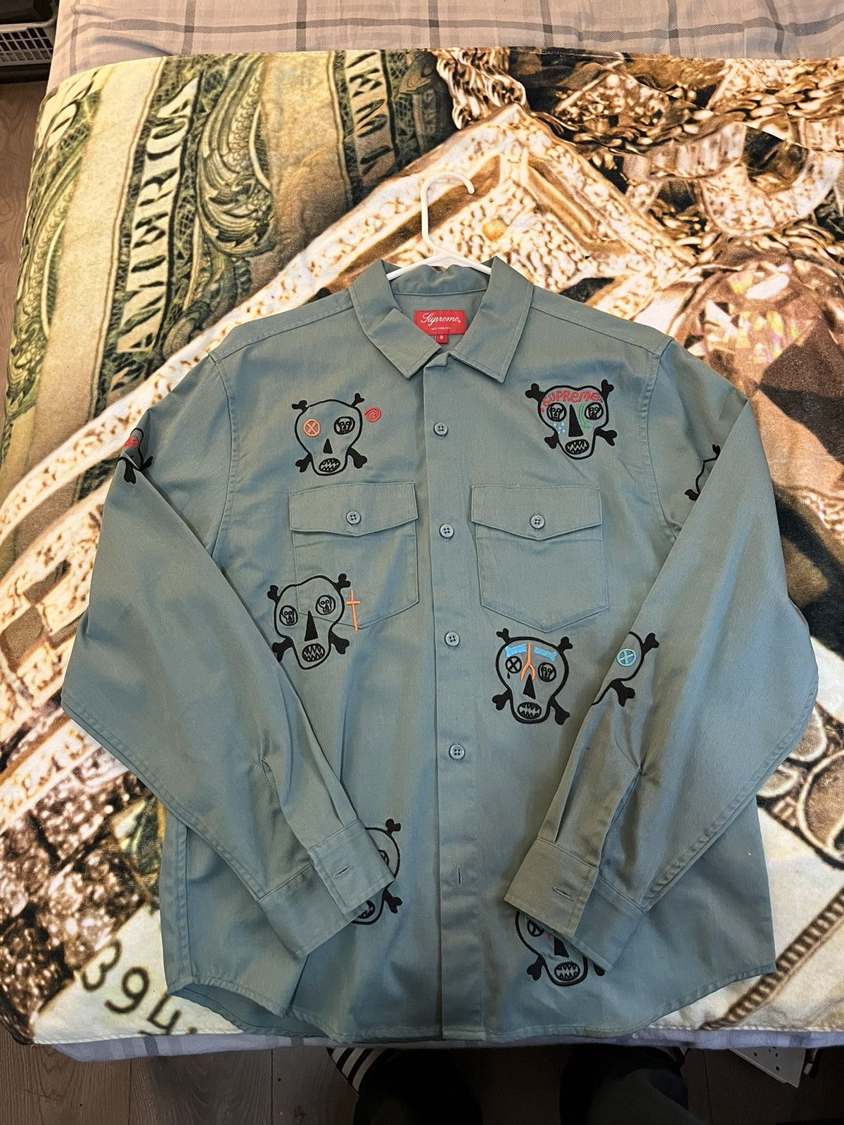 Supreme Supreme skulls work shirt small Clayton Peterson | Grailed