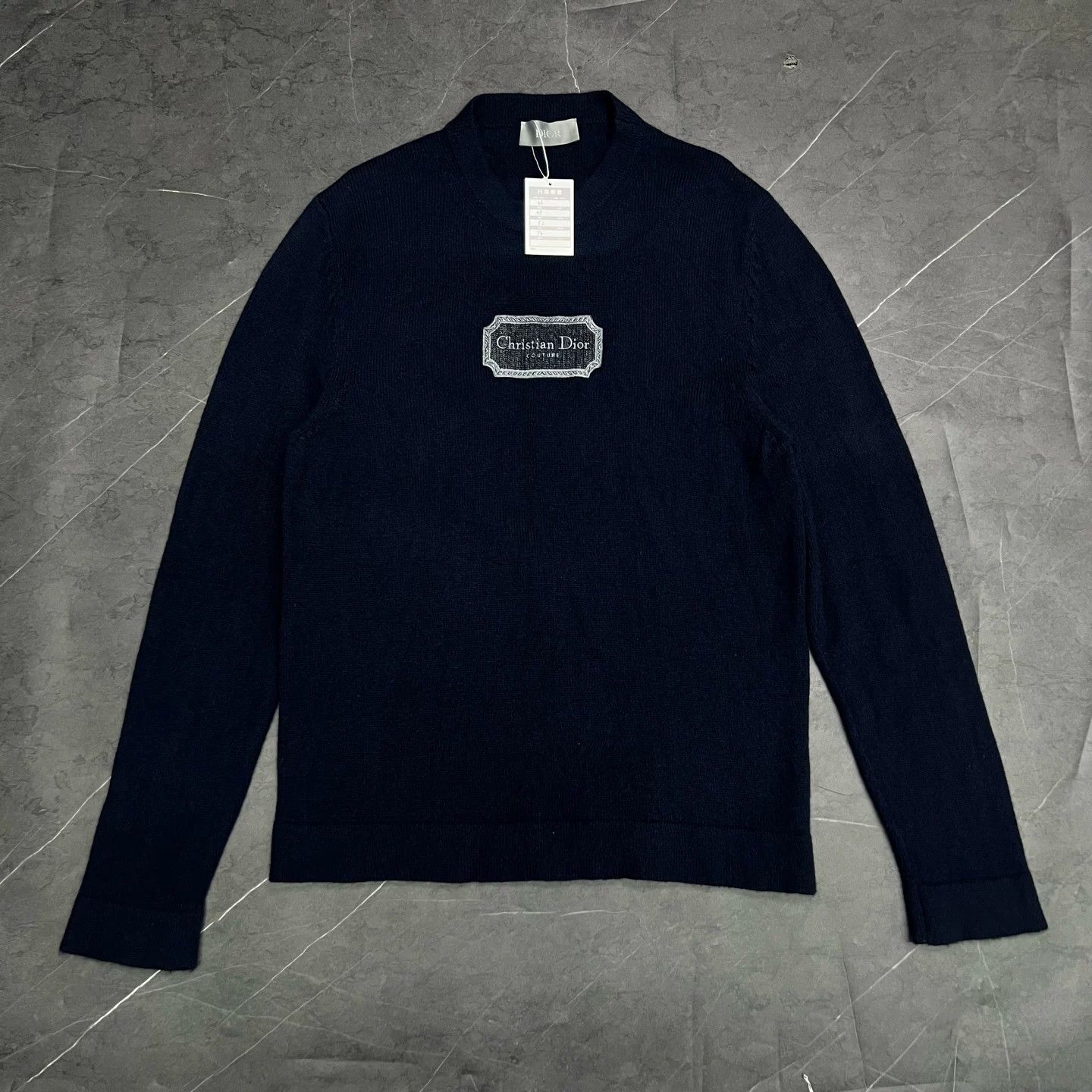 Dior DIOR Navy Logo Knit Long Sleeve Sweater Size US XL / EU 56 / 4 - 1 Thumbnail