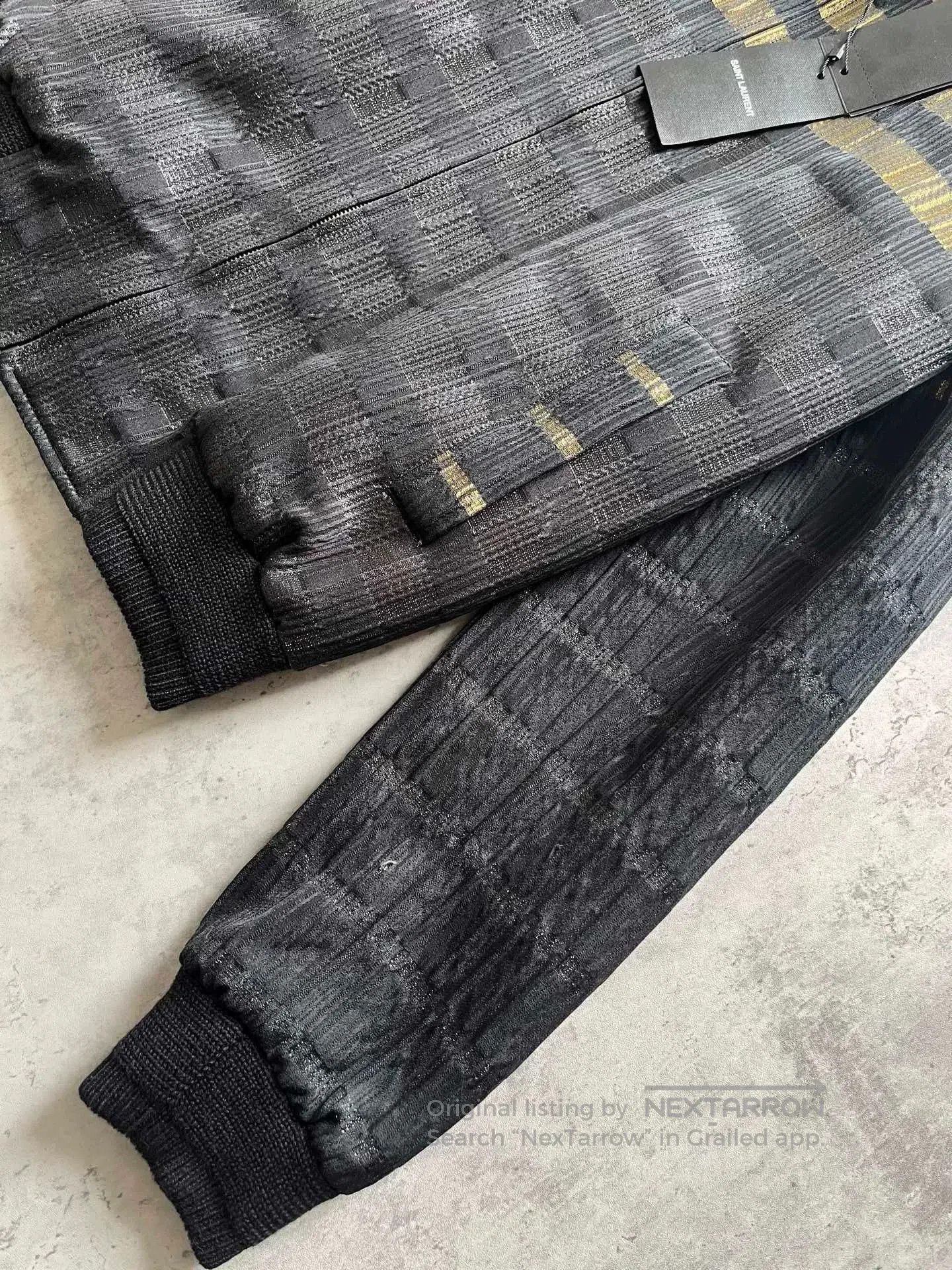 Saint Laurent Paris Saint Laurent Black Gold Baseball Jacket. Size US S / EU 44-46 / 1 - 3 Thumbnail