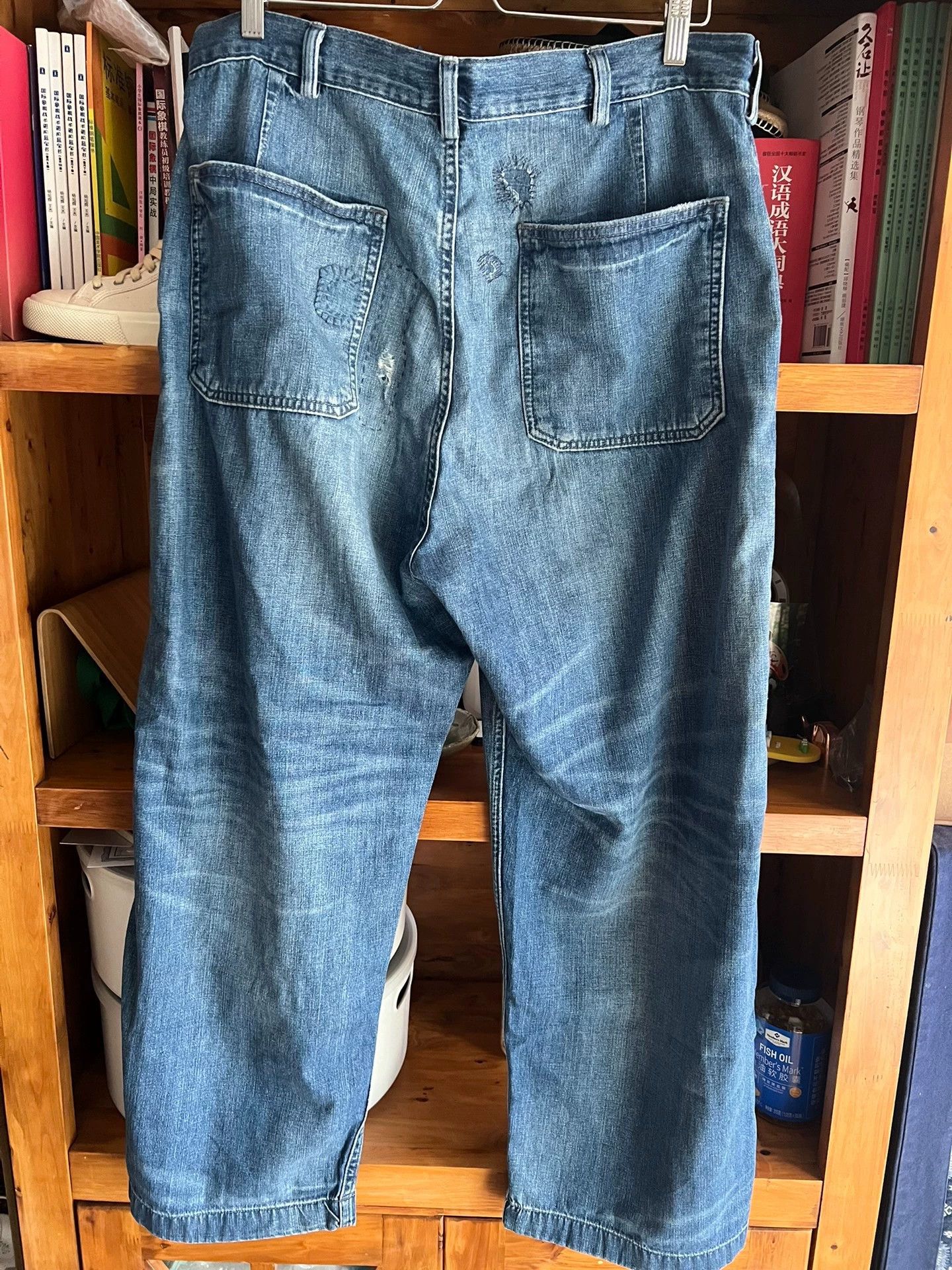 Polo Ralph Lauren RRL Vintage Distressed Patched Baggy Jeans 32W32L Size US 32 / EU 48 - 6 Thumbnail