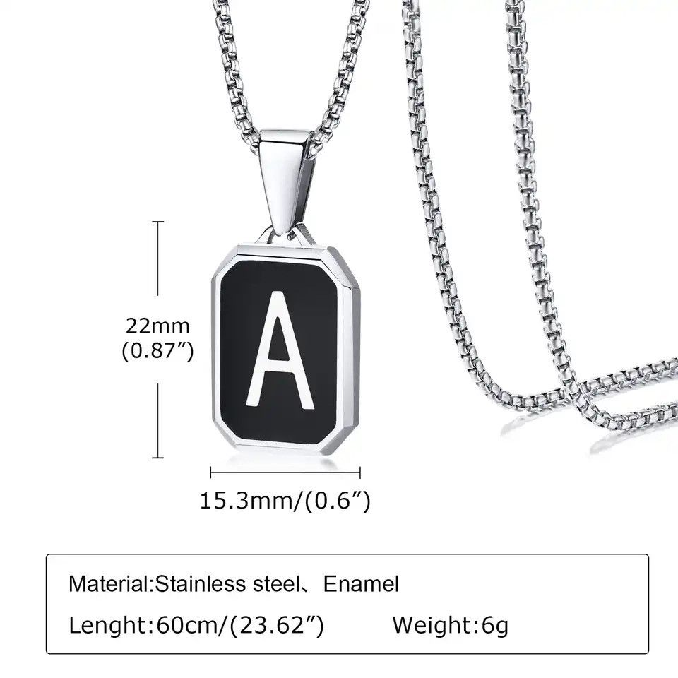 Other Stylish Letter A-Z Pendant Box Chain Necklace Size ONE SIZE - 2 Thumbnail