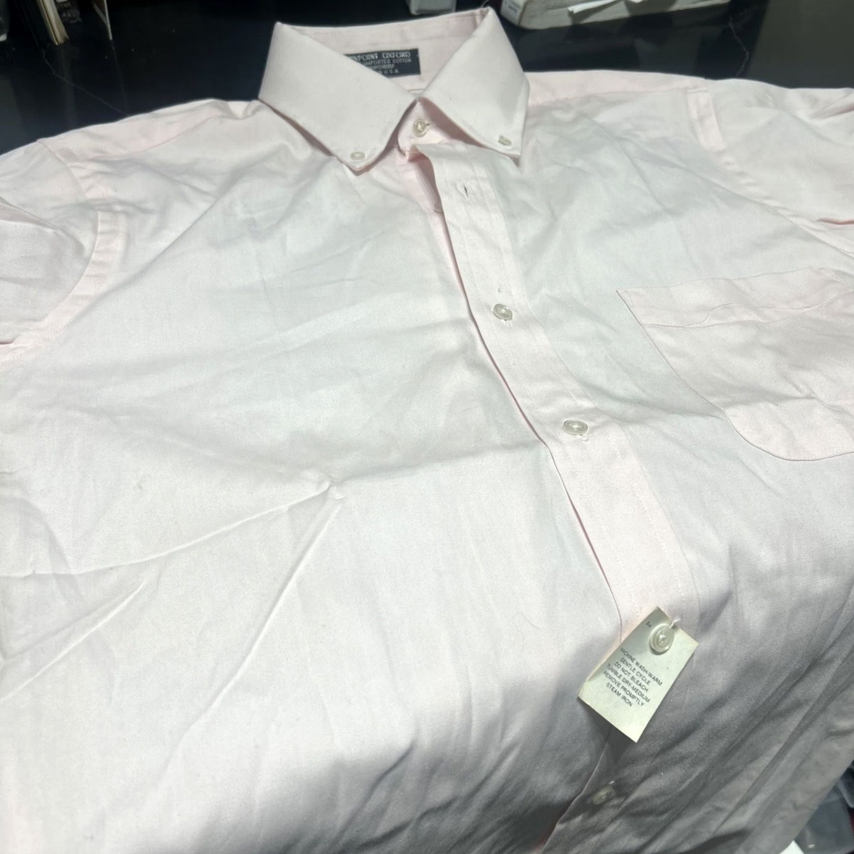 Vintage VTG Planteen&krogh Men's 100% Imported Cotton Light Pink Oxford Academia Shirt Size US M / EU 48-50 / 2 - 6 Thumbnail