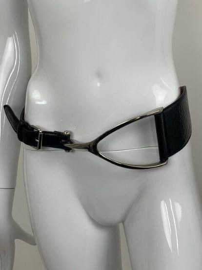 Alexander McQueen Alexander McQueen Stirrup Belt Avant-Garde Leather Black Size ONE SIZE - 1 Thumbnail