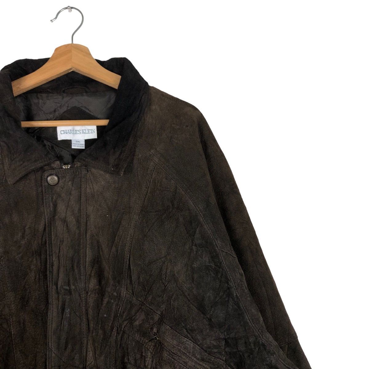 Japanese Brand 🔥Vtg Worker Leather Jacket Charles Klein Japan Made Size US XXL / EU 58 / 5 - 6 Thumbnail
