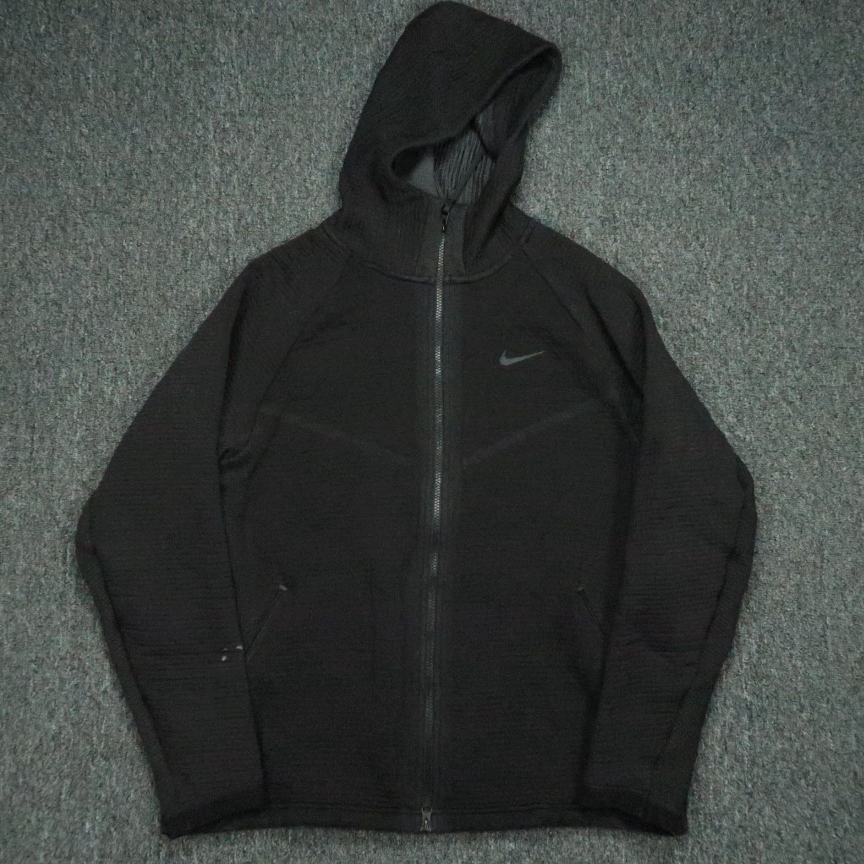 Nike Nike Hoodie Mens Large Black Full Zip Hooded Pockets Athletic Sportswear Full Zip Jacket Size US L / EU 52-54 / 3 - 2 Thumbnail
