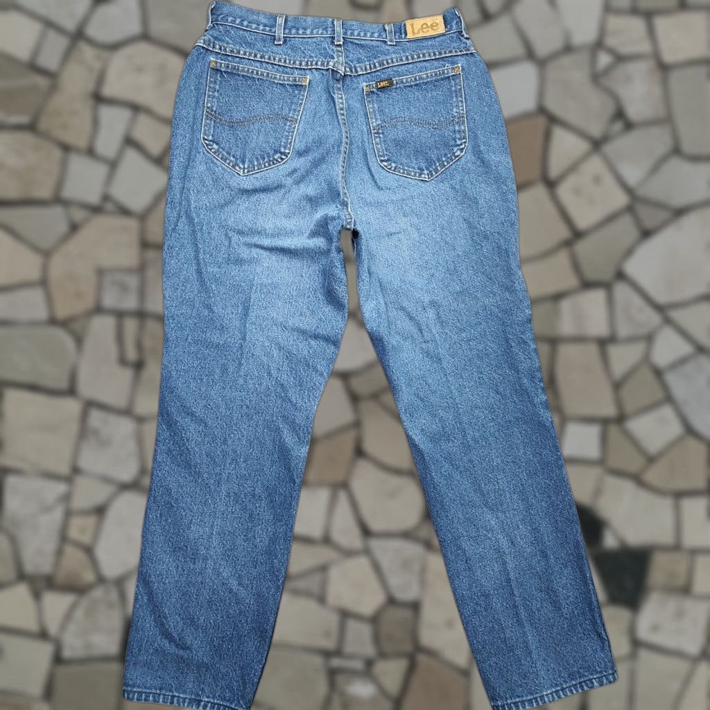 Lee VINTAGE Lee Jeans High Rise Mom Denim 31x28 Blue Cotton 5-Pocket USA Womens Size 24" / US 00 / IT 34 - 1 Thumbnail