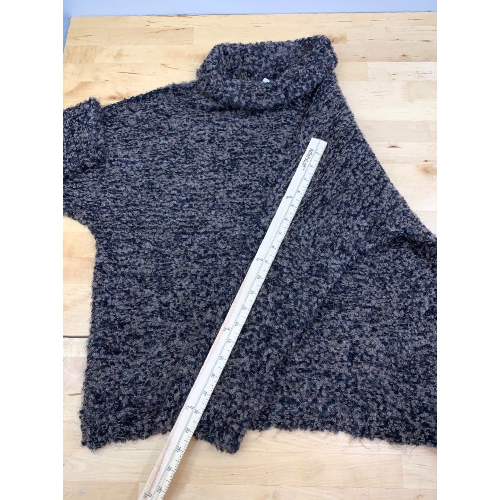Free People VINTAGE Free People Alpaca Turtleneck Sweater Womens XS Brown Pullover Boxy 12592 Size XS / US 0-2 / IT 36-38 - 7 Thumbnail