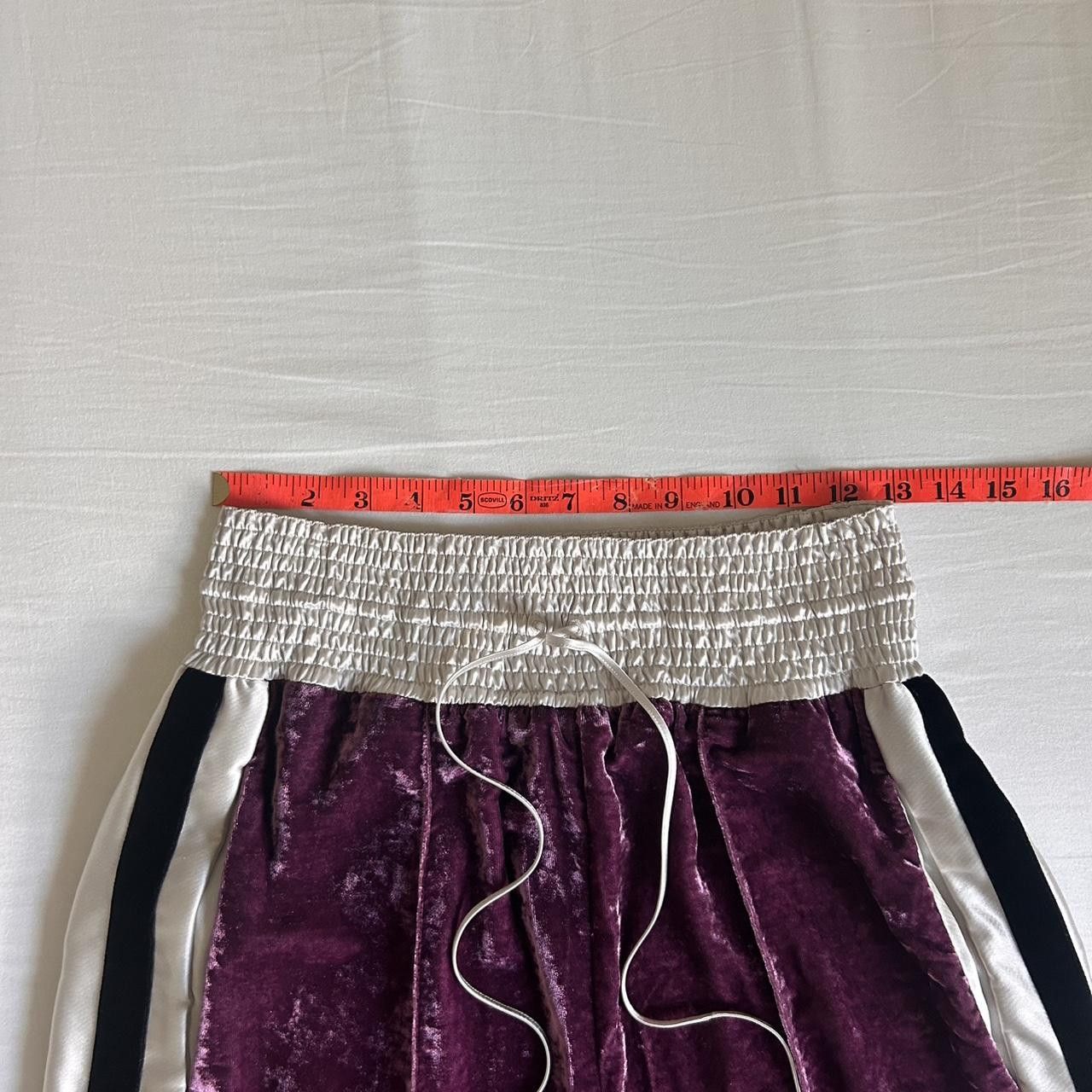 Off-White Off-White Purple Crushed Velvet Wide Leg Track Pants Size US 30 / EU 46 - 7 Thumbnail