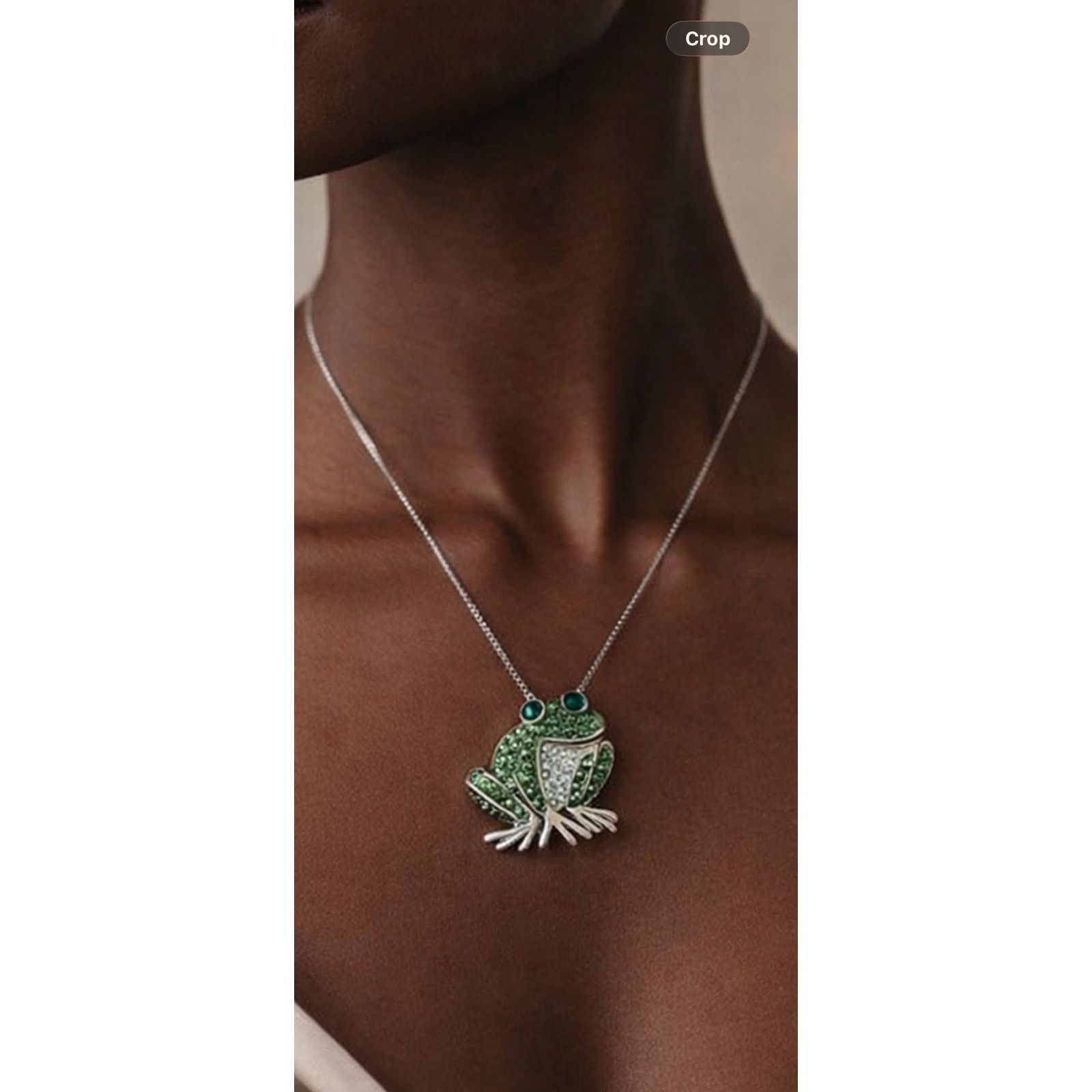 Other Vintage Sterling Silver Frog Necklace 925 Swarovski NWT Size ONE SIZE - 1 Thumbnail