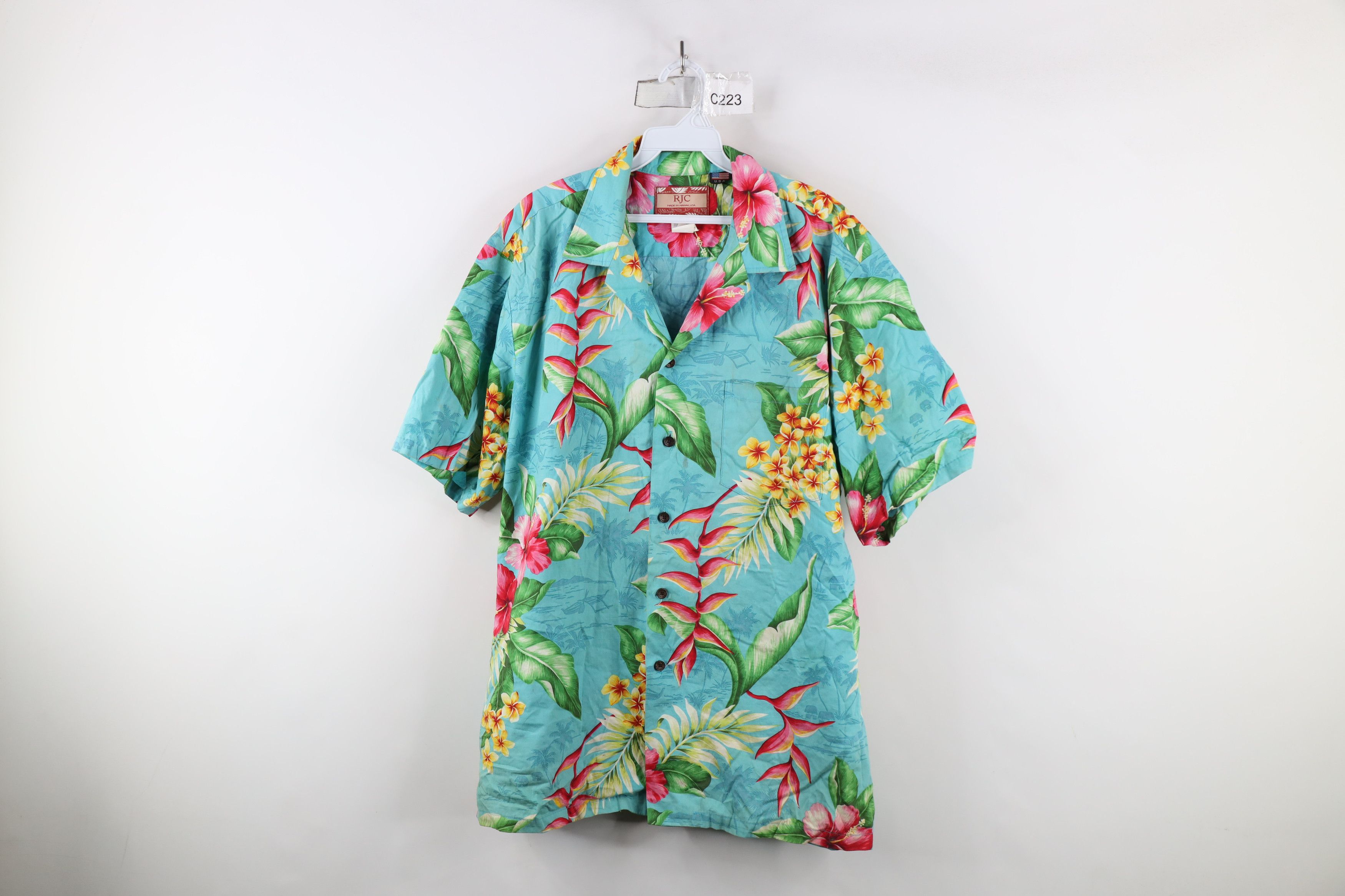 Vintage Vintage 90s Streetwear Flower Luau Hawaiian Button Shirt USA Size US XL / EU 56 / 4 - 1 Thumbnail