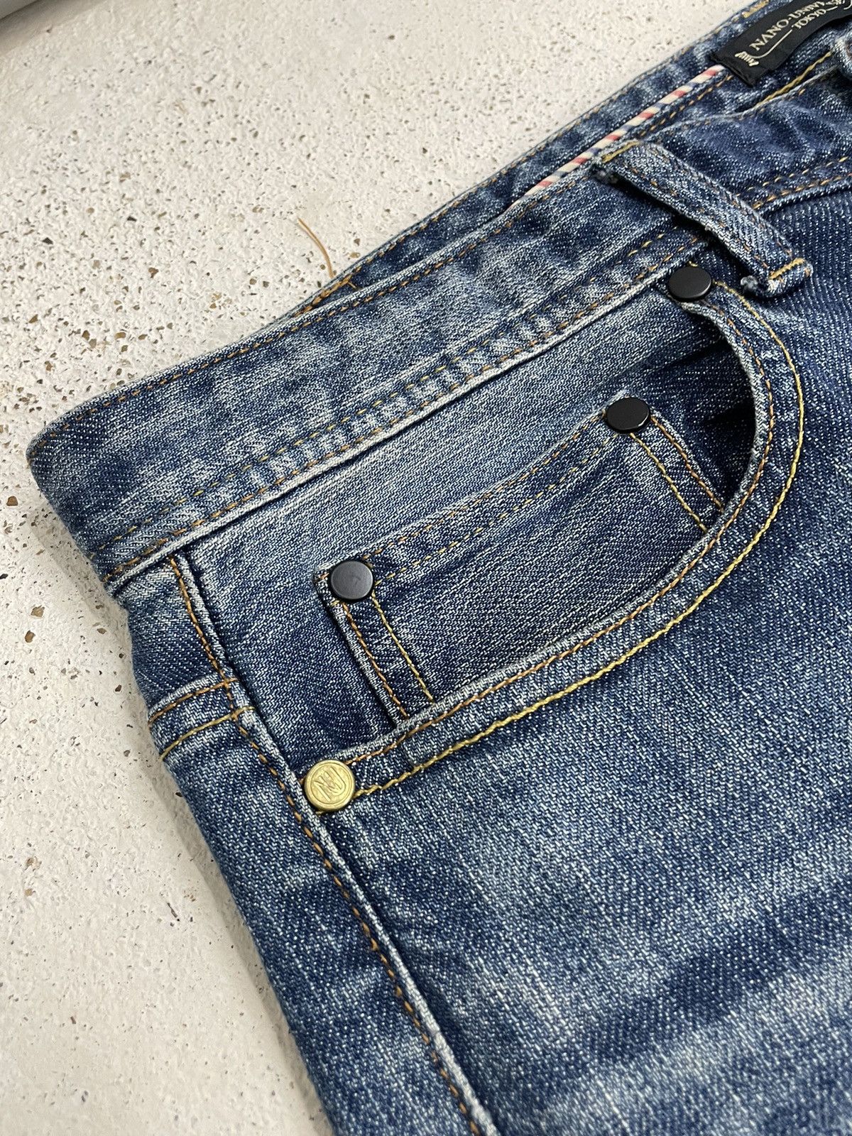 NANO universe × Number (N)ine Nano Universe Serge Denime Whiskering Denim Pants (AB24) Size US 33 - 9 Thumbnail