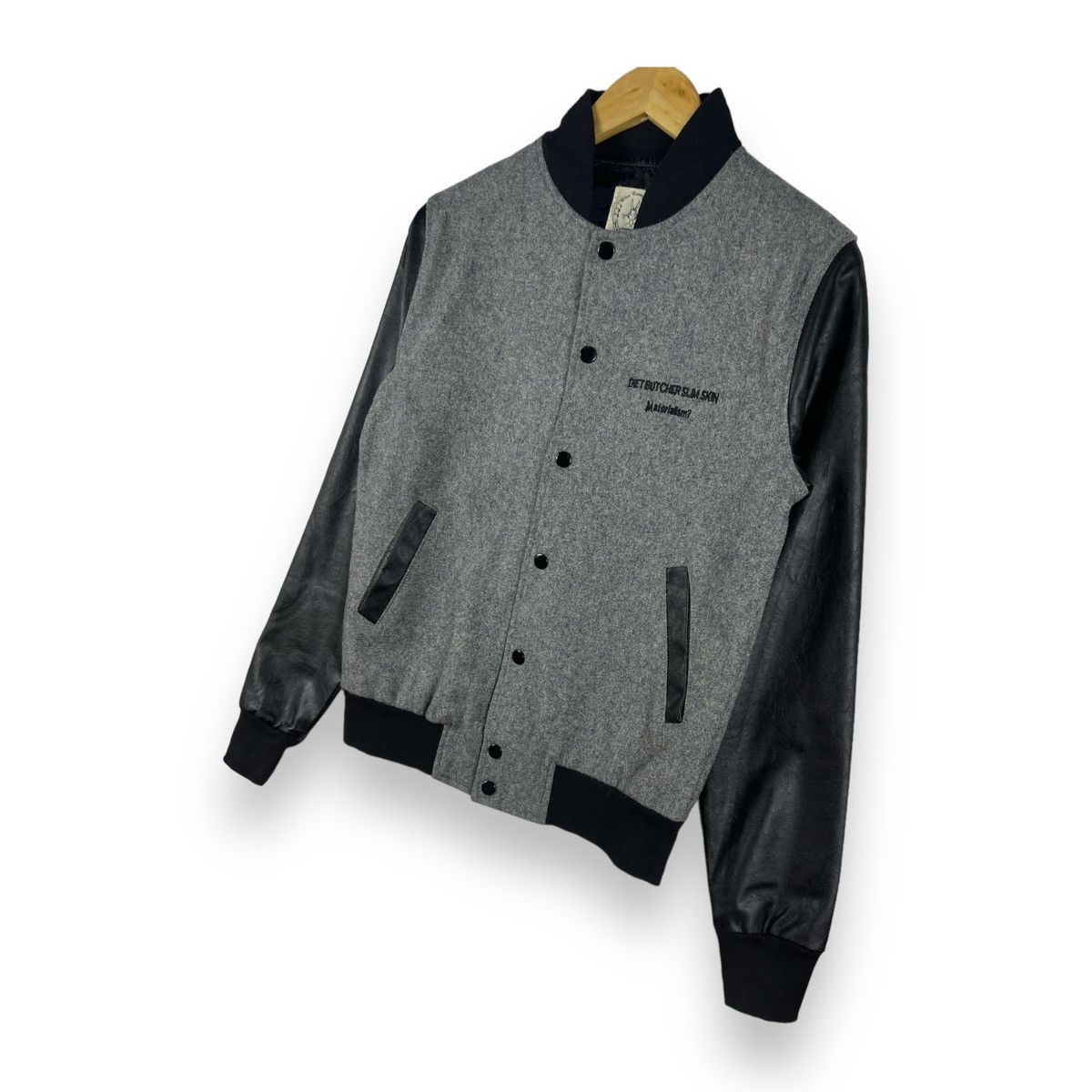 Japanese Brand 🔥 BLUE BANNY Diet Butcher Slim Skin leather varsity jacket Size S / US 4 / IT 40 - 3 Thumbnail
