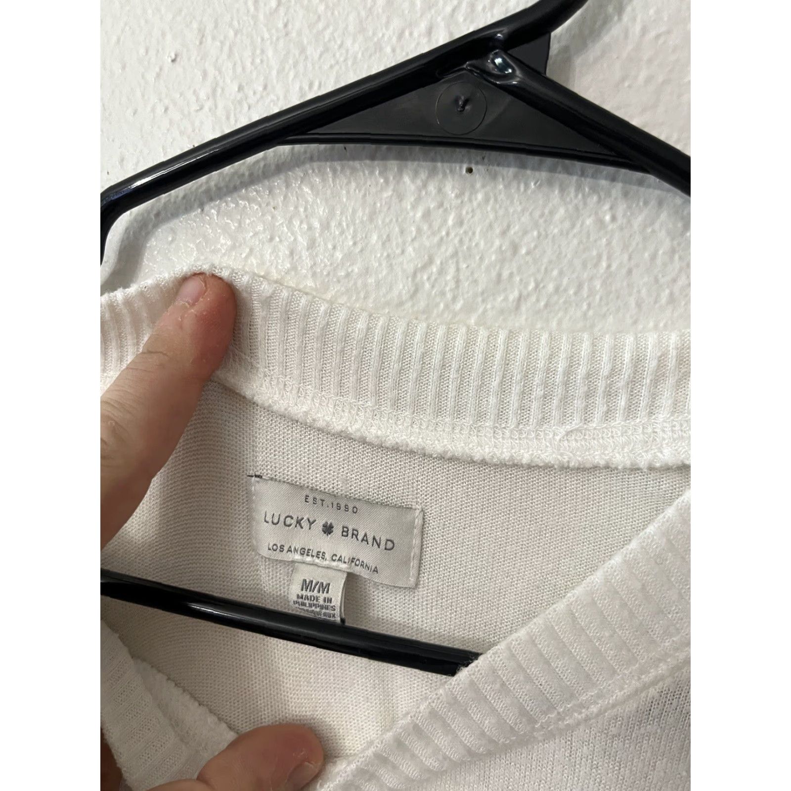 Lucky Brand Lucky Brand Sweater Women's White Viscose Blend Long Sleeve Round Neck Medium Size M / US 6-8 / IT 42-44 - 3 Thumbnail