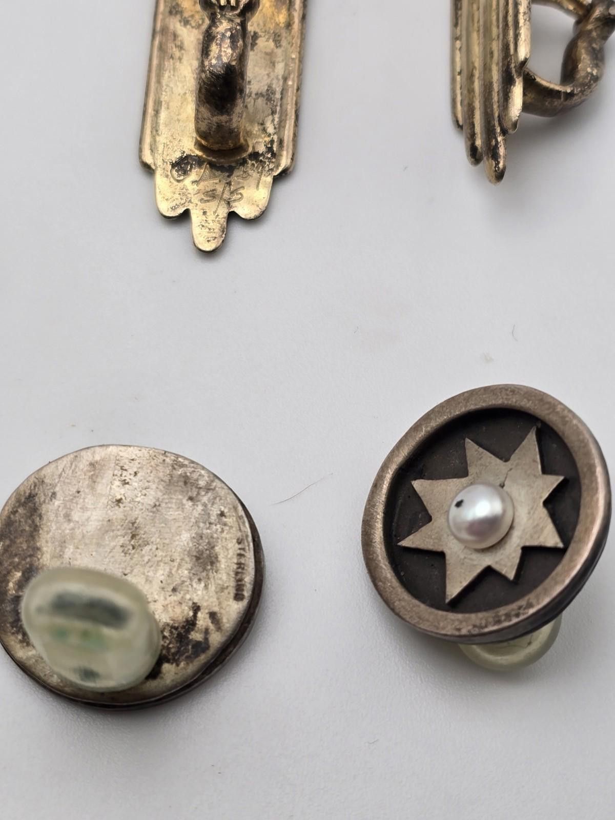 Other 8 Pairs Vintage Artisan & Signed Sterling Silver Earrings Size ONE SIZE - 3 Thumbnail