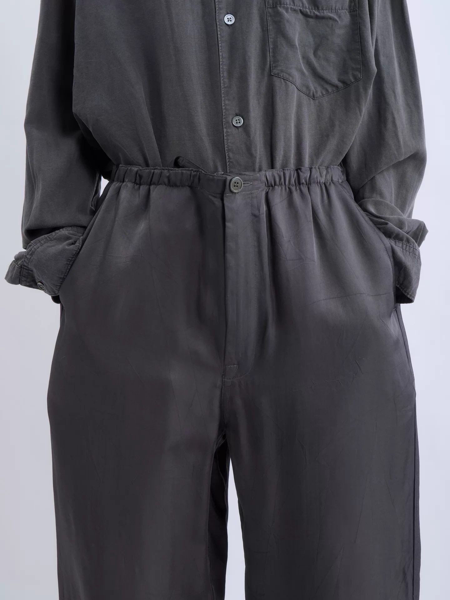 Pronto Uomo PRONOUNCE Charcoal Gray Flowing Men’s Wide Leg Pants Size US 32 / EU 48 - 6 Thumbnail