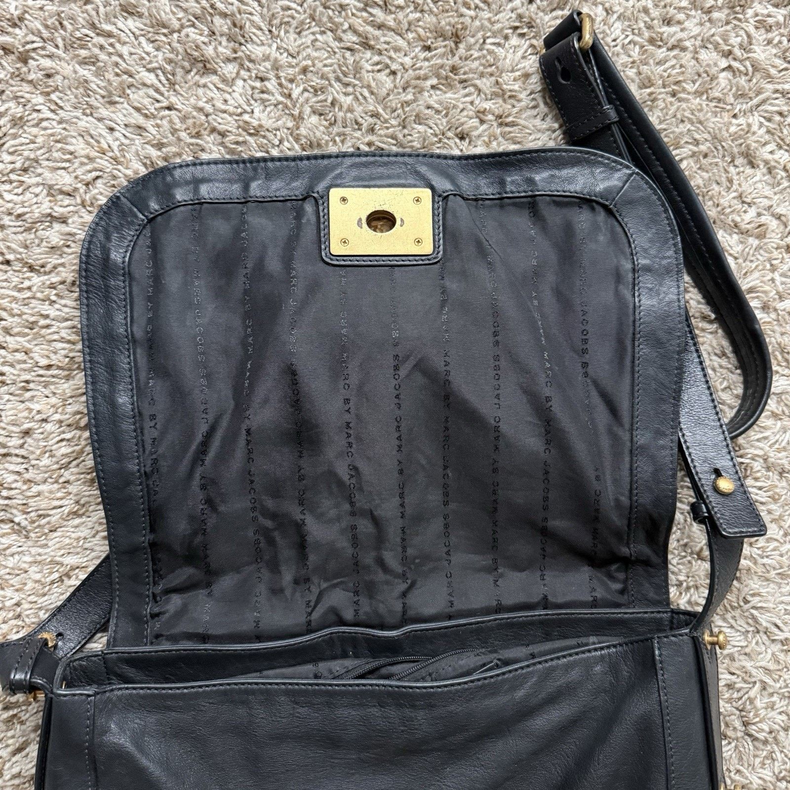 Marc Jacobs × Marc by Marc Jacobs Marc By Marc Jacobs Messenger Bag Black Leather Purse Size ONE SIZE - 12 Thumbnail