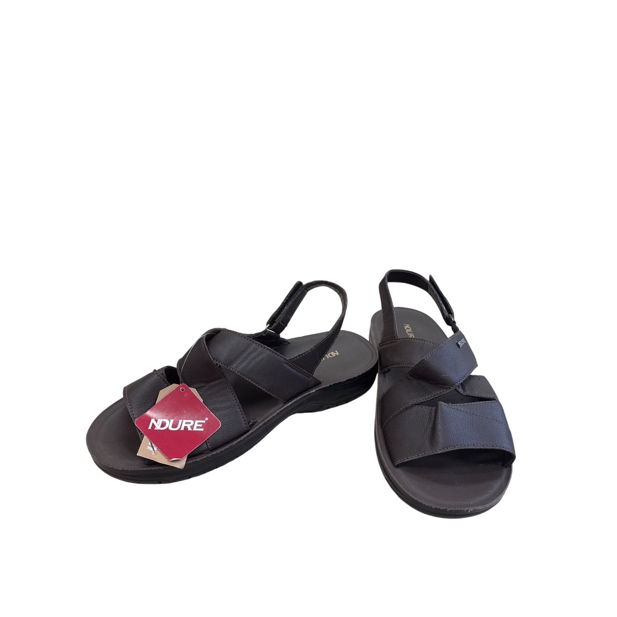 Other Ndure Mens Brown Leather Slip-On Sandals Size 10 SKU 8303 Size US 10 / EU 43 - 2 Thumbnail