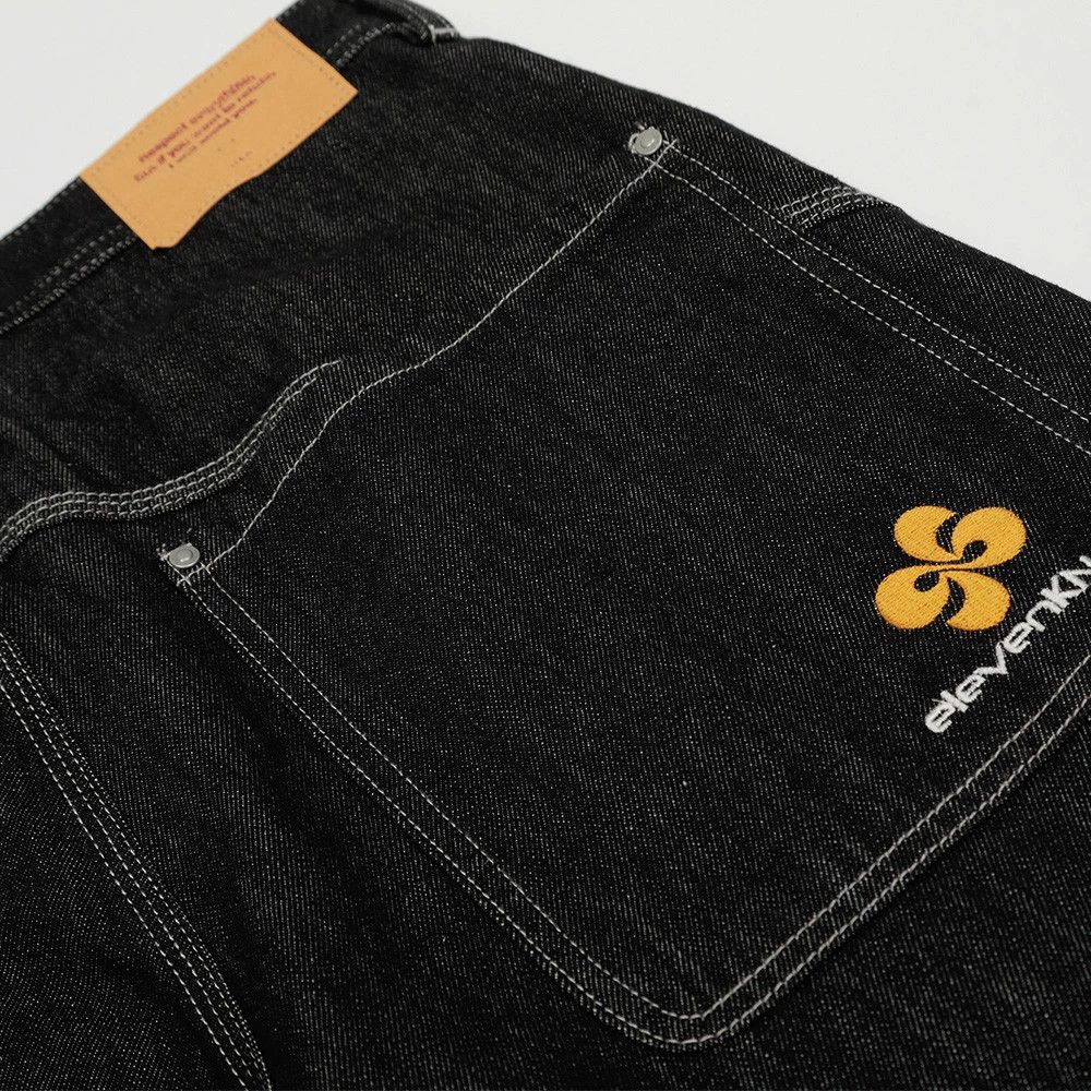 Jean Men's trendy street embroidery loose wide-leg jeans Size US 32 / EU 48 - 6 Thumbnail