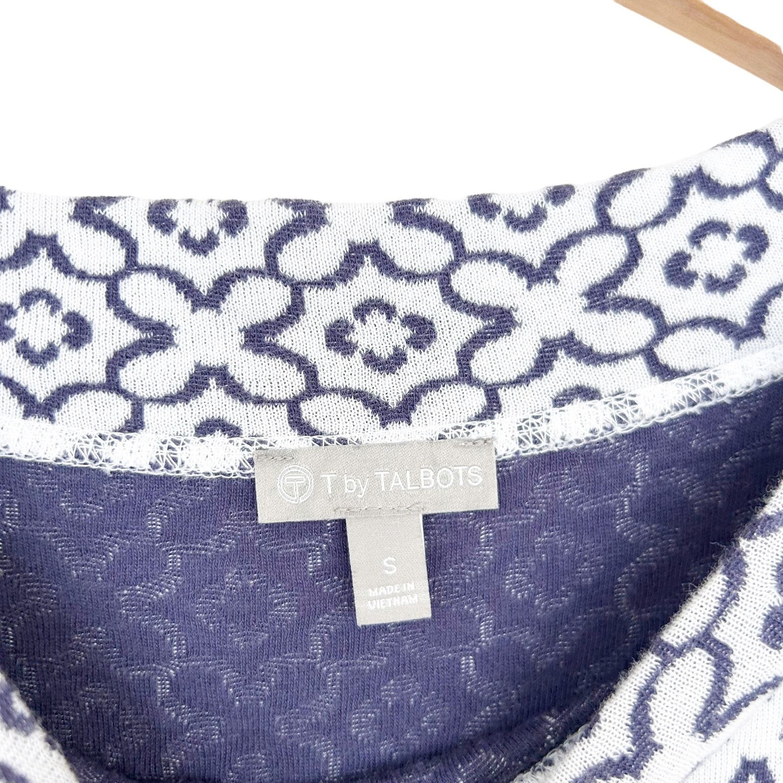 Other T by Talbots Blue White Printed Crewneck Sweater Sz S Size S / US 4 / IT 40 - 2 Thumbnail