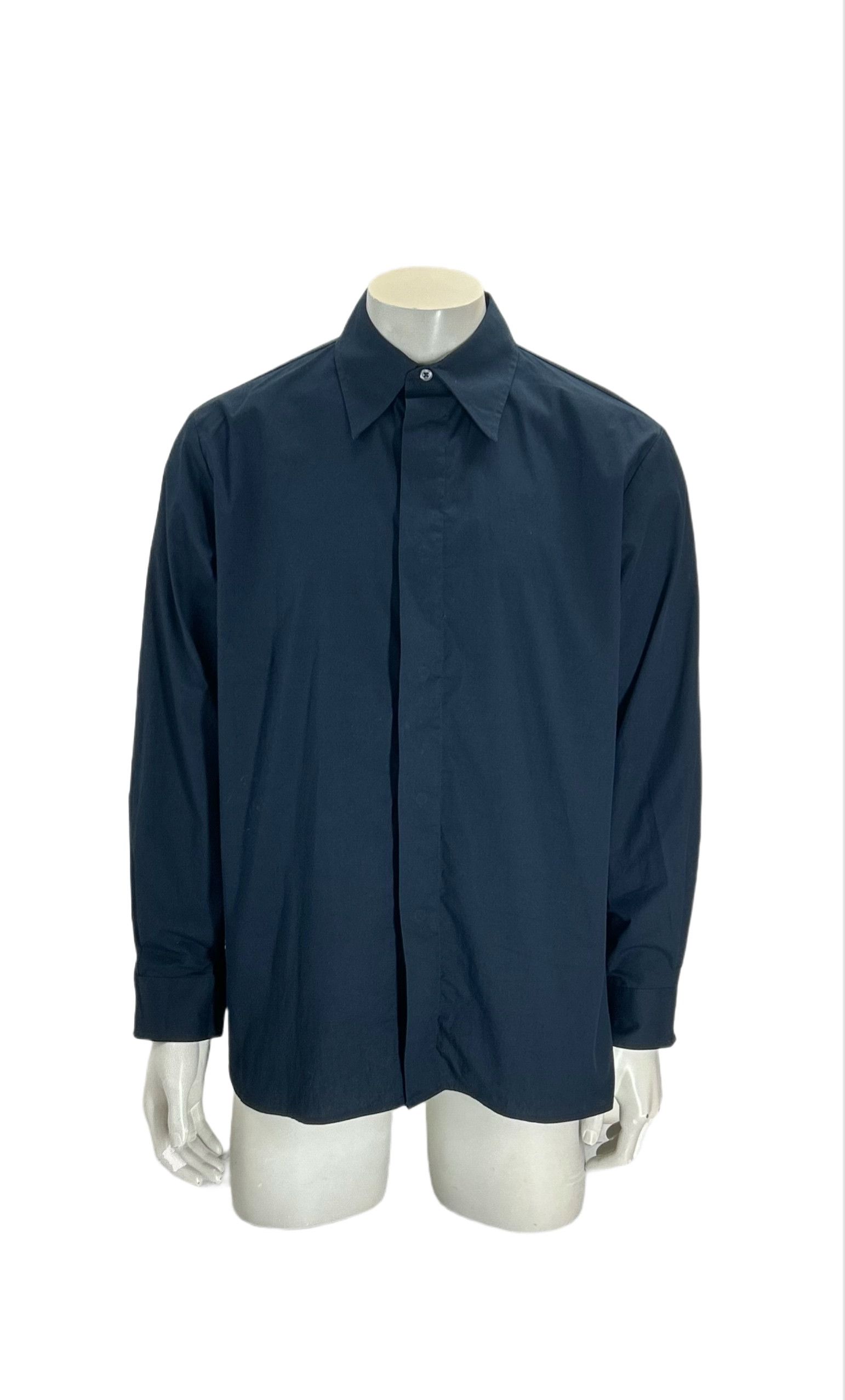 C.P. Company CP Company Blue Stretch Cotton Shirt With Covered Buttons Size US XL / EU 56 / 4 - 1 Thumbnail