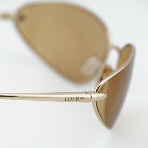 Loewe Loewe LW40164U 32E Sunglasses Shiny Gold Oval Frame, Brown Size ONE SIZE - 8 Thumbnail