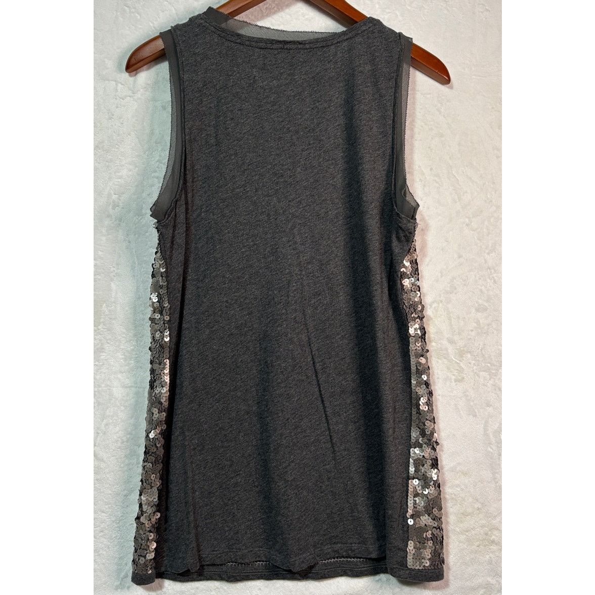 Ann Taylor Size L | ANN TAYLOR Loft Matte Gray Sequin Tank Top Size L / US 10 / IT 46 - 5 Thumbnail