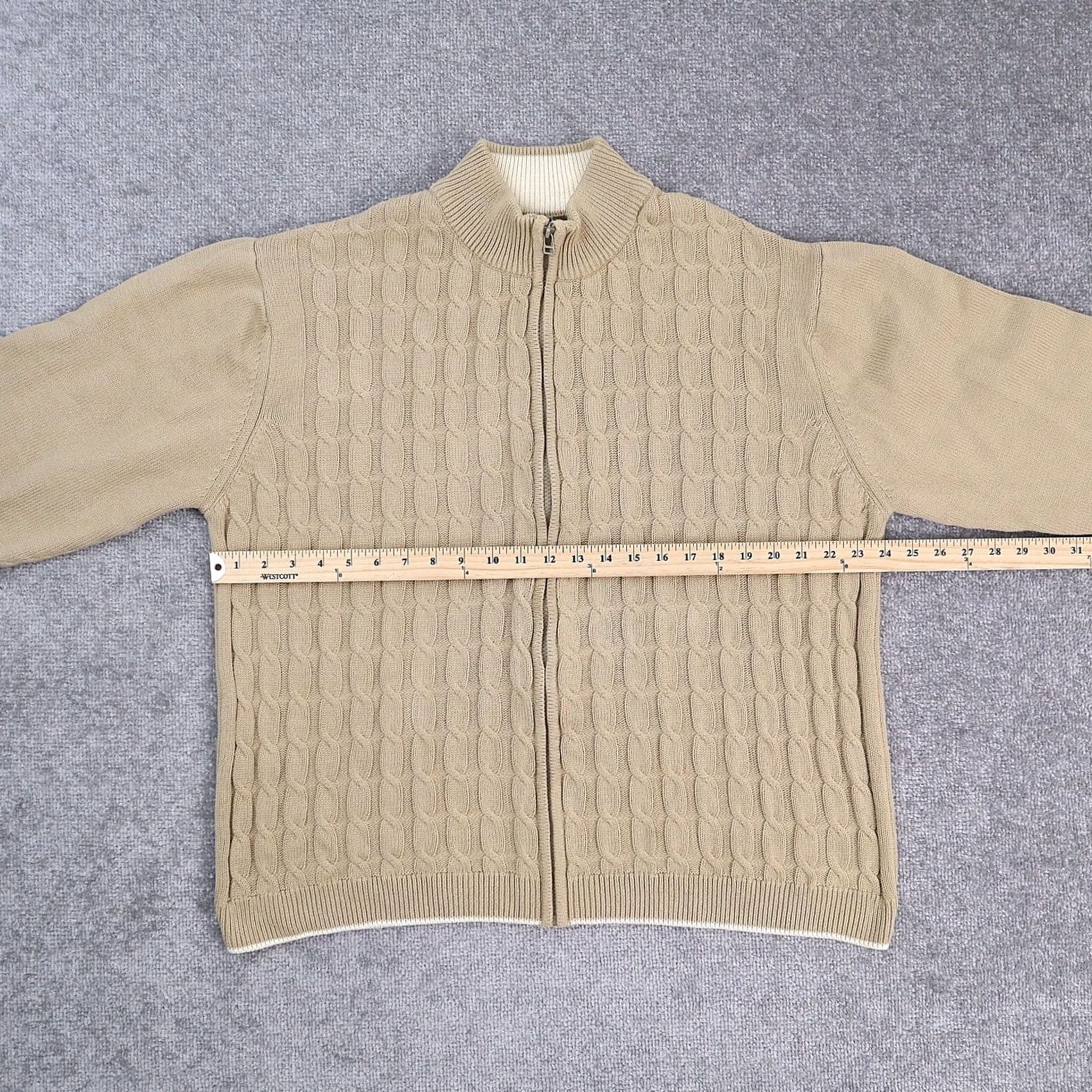 Vintage VTG Alan Flusser 90s Cable Knit XL Brown Sweater Size US XL / EU 56 / 4 - 4 Thumbnail