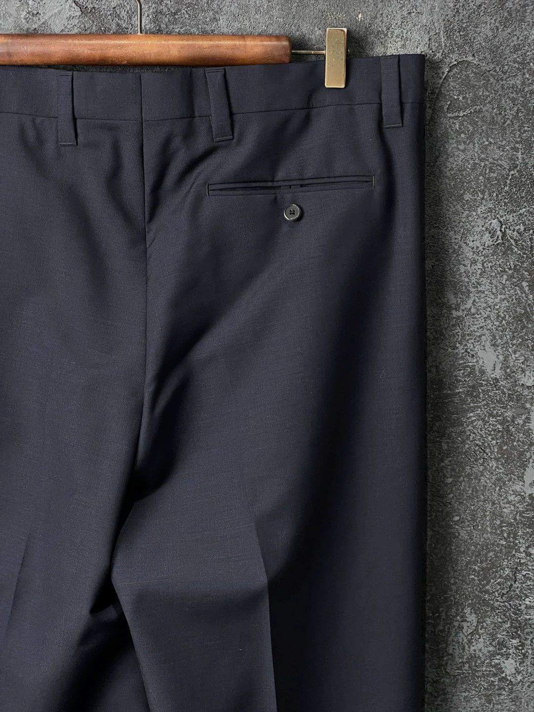 Prada PRADA Navy Straight Wool-Mohair Trousers Size 48S - 7 Thumbnail