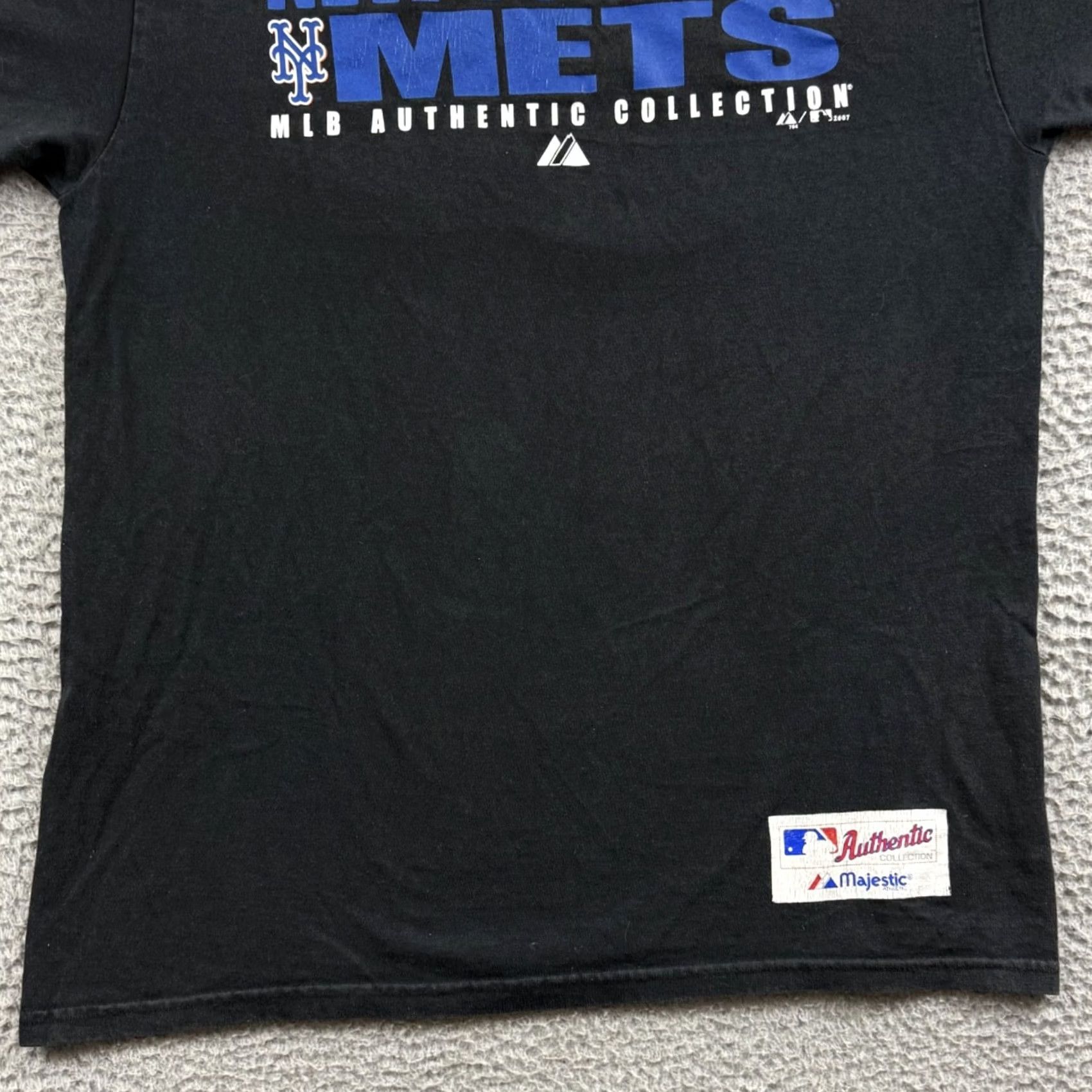 MLB VINTAGE Mets Shirt Majestic MLB Mens Medium Black Crew Neck Short Sleeve Baseball 2000s Sports AS-IS Size US L / EU 52-54 / 3 - 2 Thumbnail