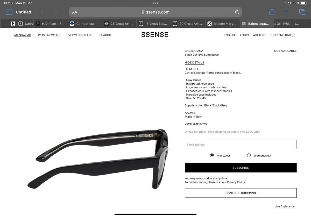 Balenciaga BALENCIAGA Black Cat-Eye Sunglasses Size ONE SIZE - 3 Thumbnail