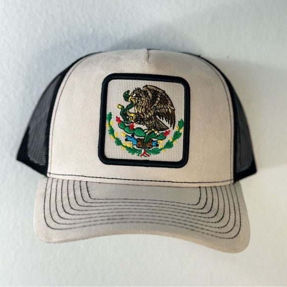 Designer NEW MEXICO SEAL PATCH CREAM SEUDE TRUCKER MESH CAP HAT Size ONE SIZE - 1 Thumbnail