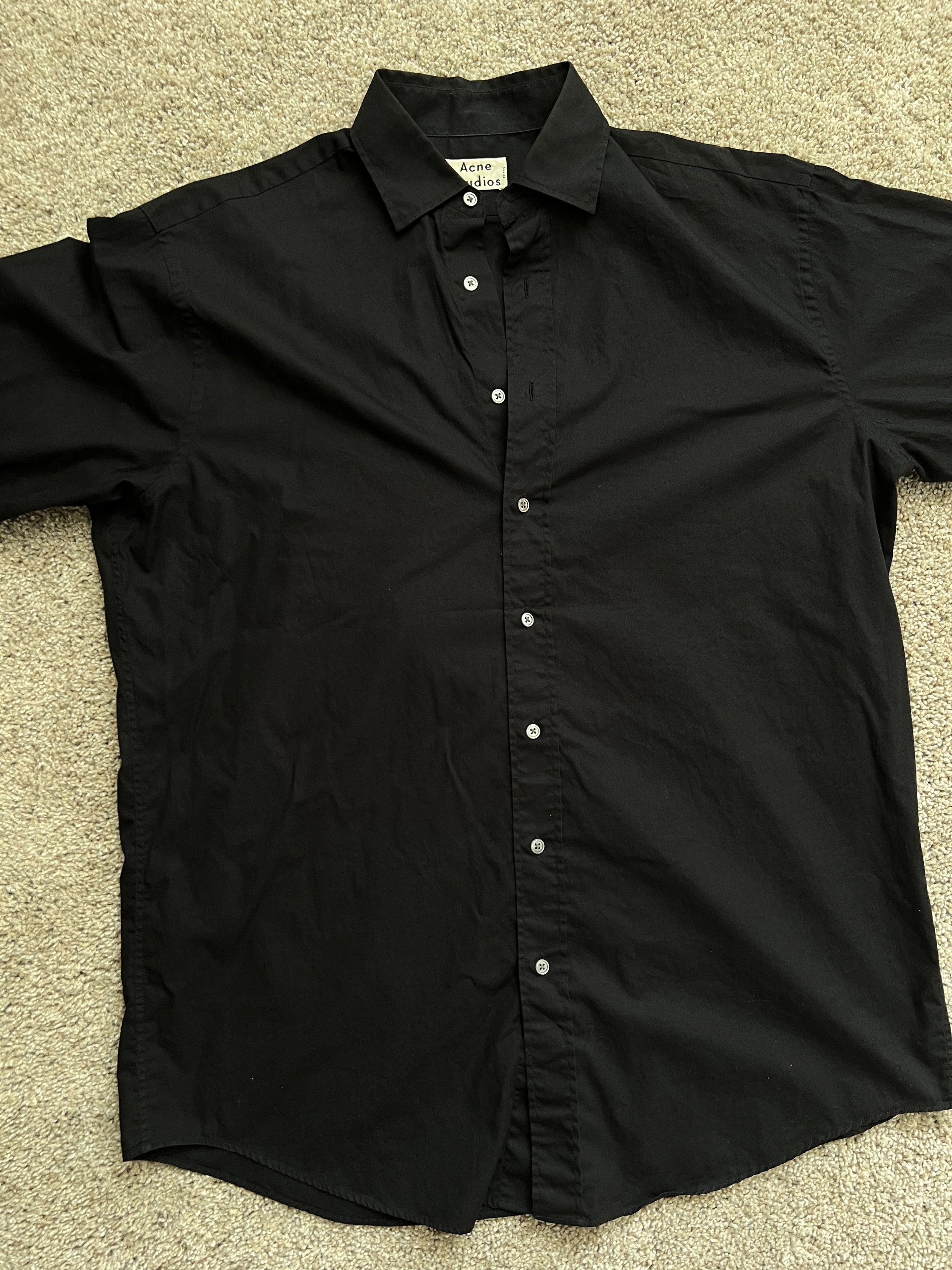 Acne Studios Button Up Oversized Shirt Black Size US L / EU 52-54 / 3 - 1 Thumbnail