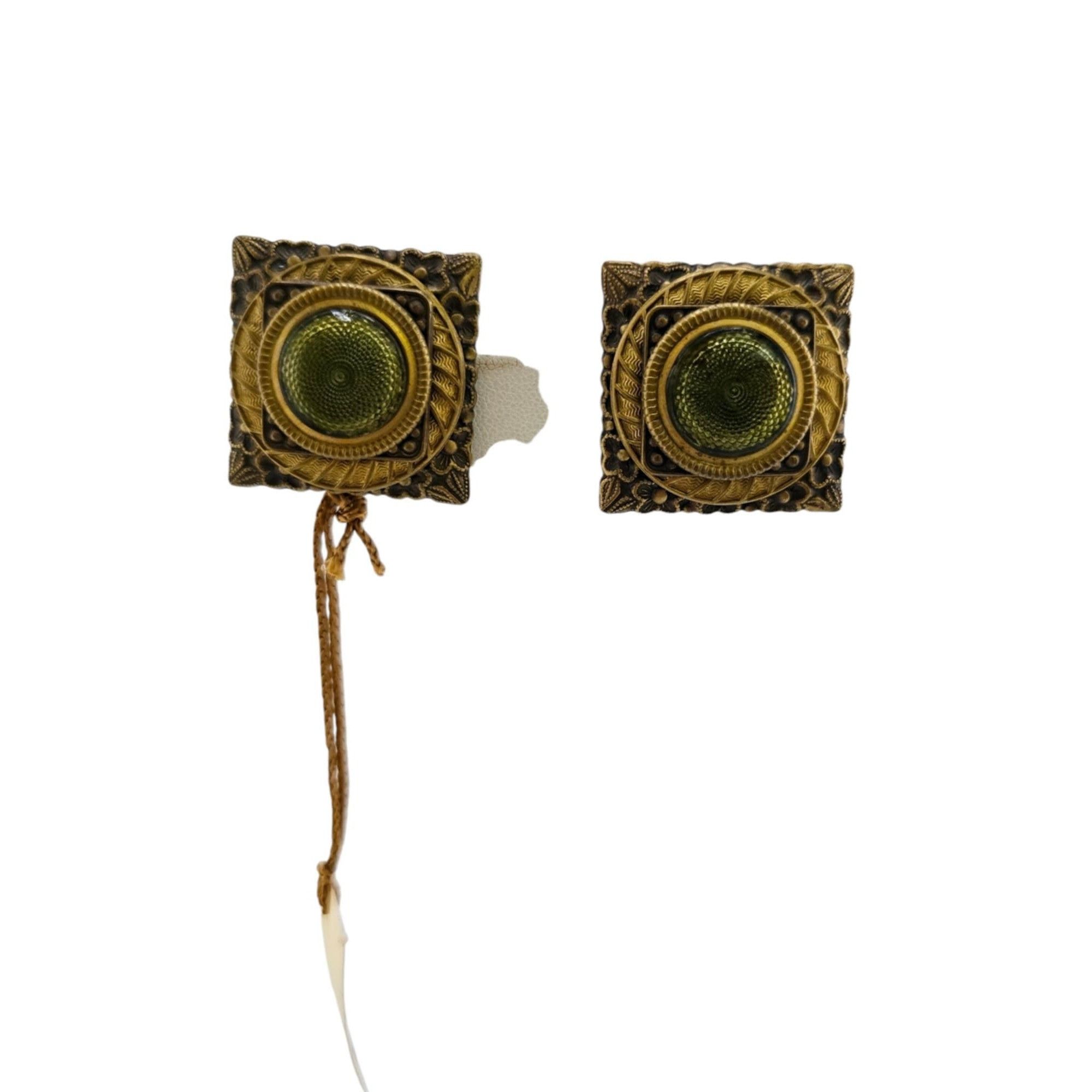 Vintage Vintage Patrice Square Clip-On Earrings With Original Tag Size ONE SIZE - 1 Thumbnail