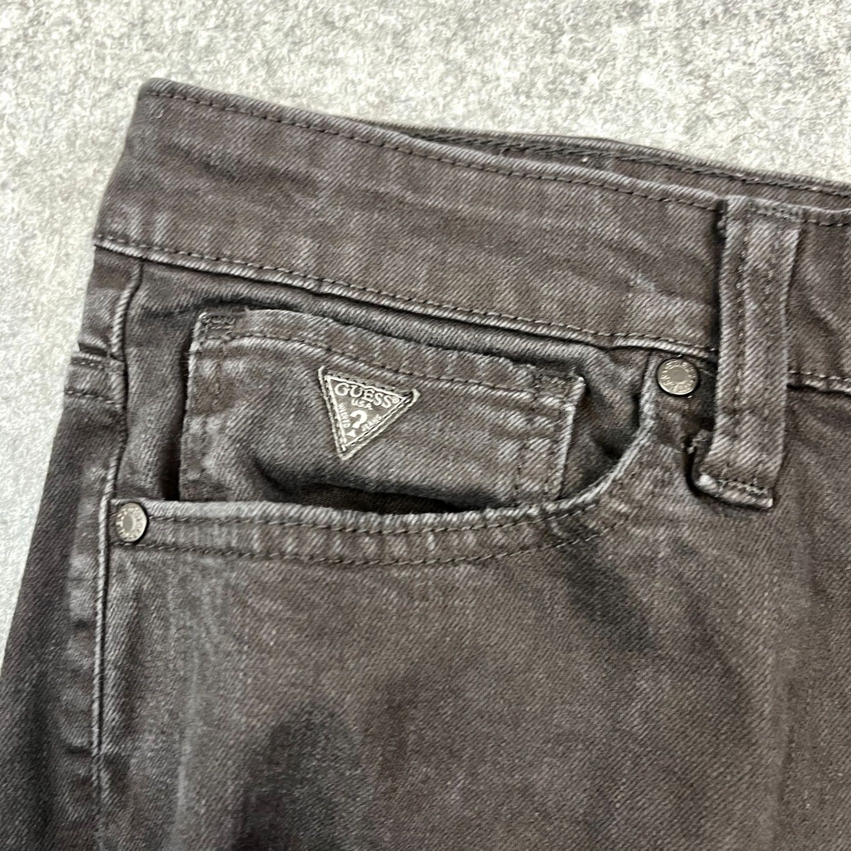 Guess GUESS Jeans Slim Tapered 36 Dark Black Distressed Stretch Denim Mens 5-Pocket Size US 36 / EU 52 - 7 Thumbnail