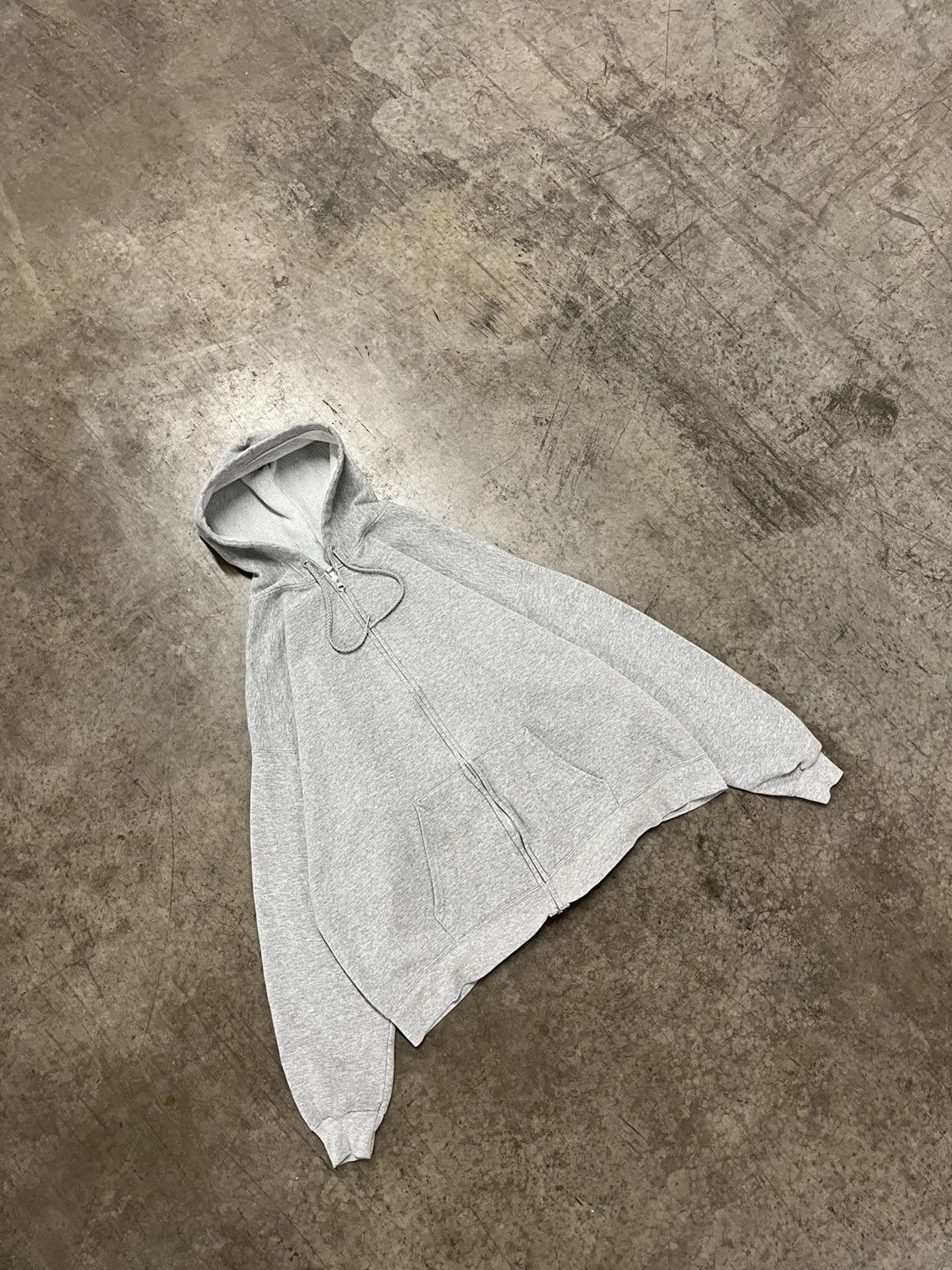 Russell Athletic × Vintage Gray blank zip up boxy fit hoodie skater streetwear hype Size US XL / EU 56 / 4 - 3 Thumbnail