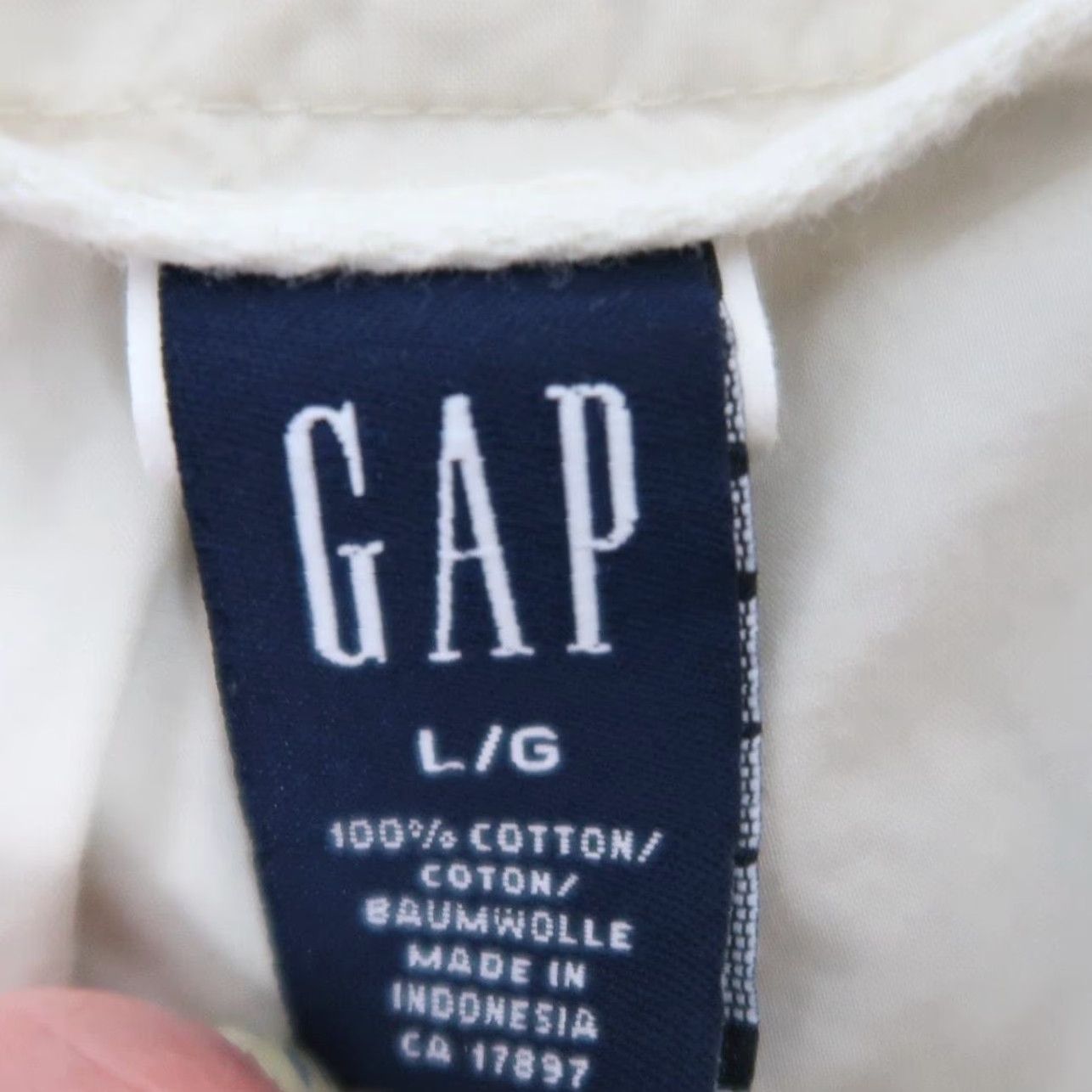 Gap VINTAGE Gap cream khaki mid rise wide leg cargo pants Womens L 90s Casual Cotton Pants Size 36" / US 14 / IT 50 - 4 Thumbnail