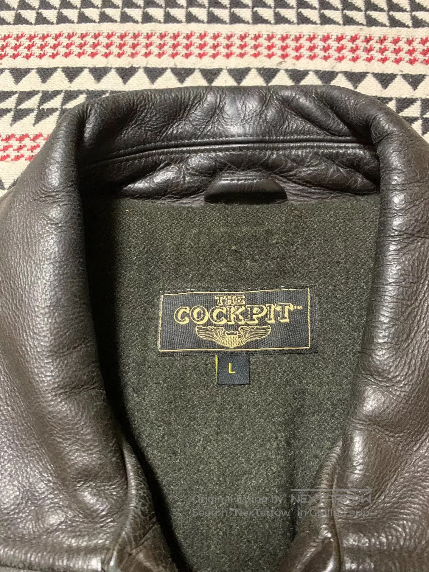 Cockpit USA black leather jacket with quilted lining. Size US L / EU 52-54 / 3 - 8 Thumbnail