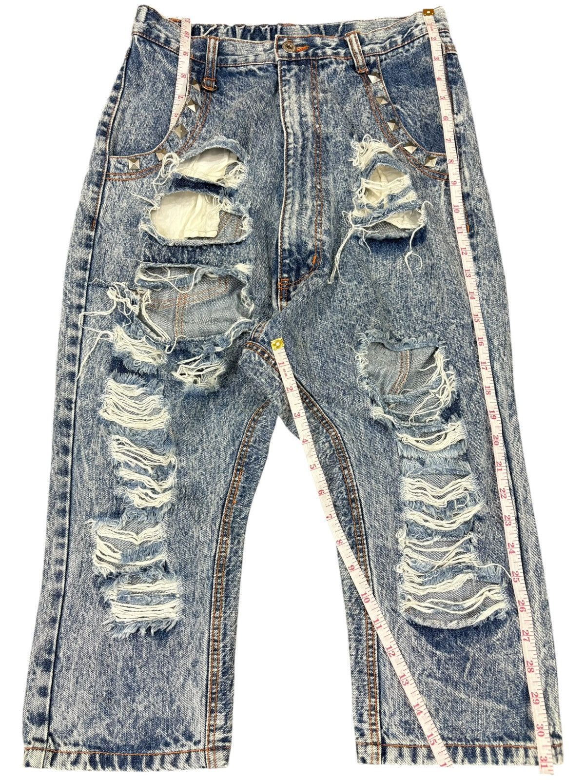 Super Lovers Vintage Japanese Super Lovers Destroyed Jean Shorts Jorts Size US 29 - 11 Thumbnail