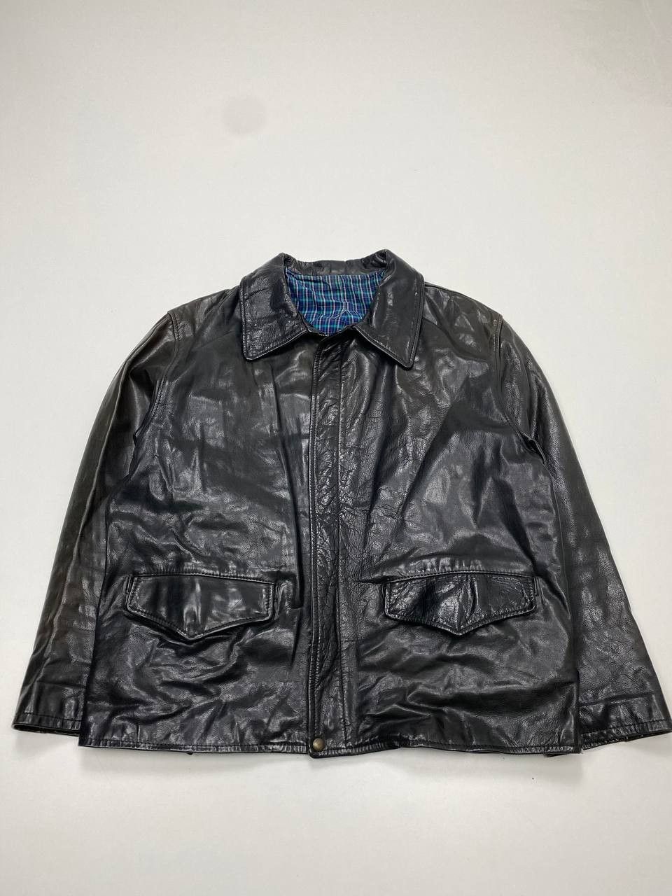 Vera Pelle Vera Pelle Black 52 Vintage Leather Jacket for Men Size US XL / EU 56 / 4 - 1 Thumbnail